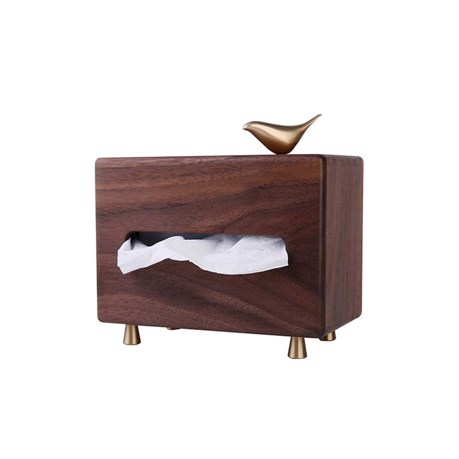 Luxury Black Walnut Tissue Box Cover - Classic Napkin Holder for Living Room & Desktop - Decorative Paper Towel Dispenser Storage Organizer - Perfect for Home, Office, and Gift Giving