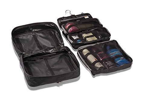 LeanPac Hanging Toiletry Bag for Travel - Waterproof Makeup Organizer & Wash Bag for Women & Men - Perfect for Airplane, Camping & Gym Essentials