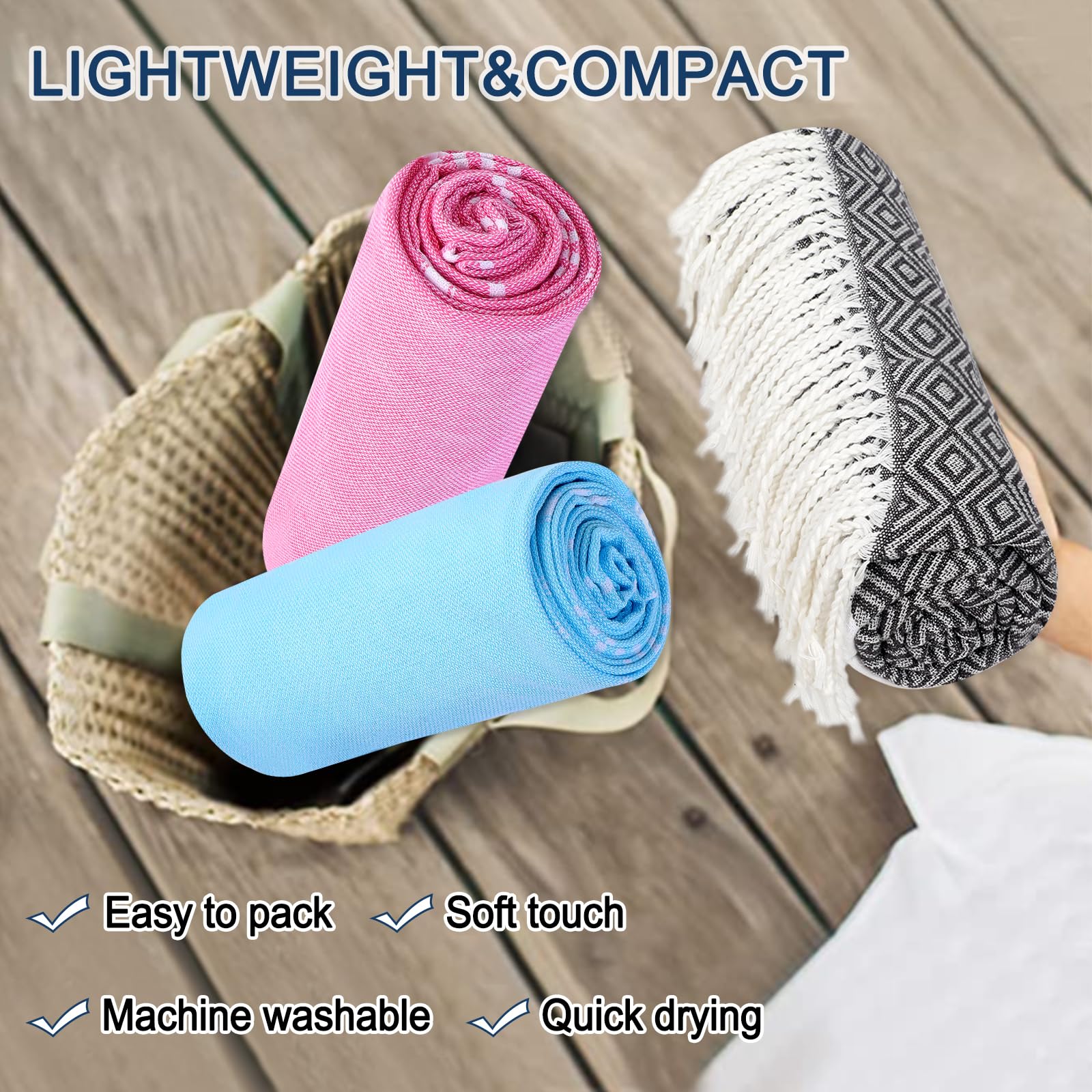2 Pack Oversized Turkish Beach Towels 39