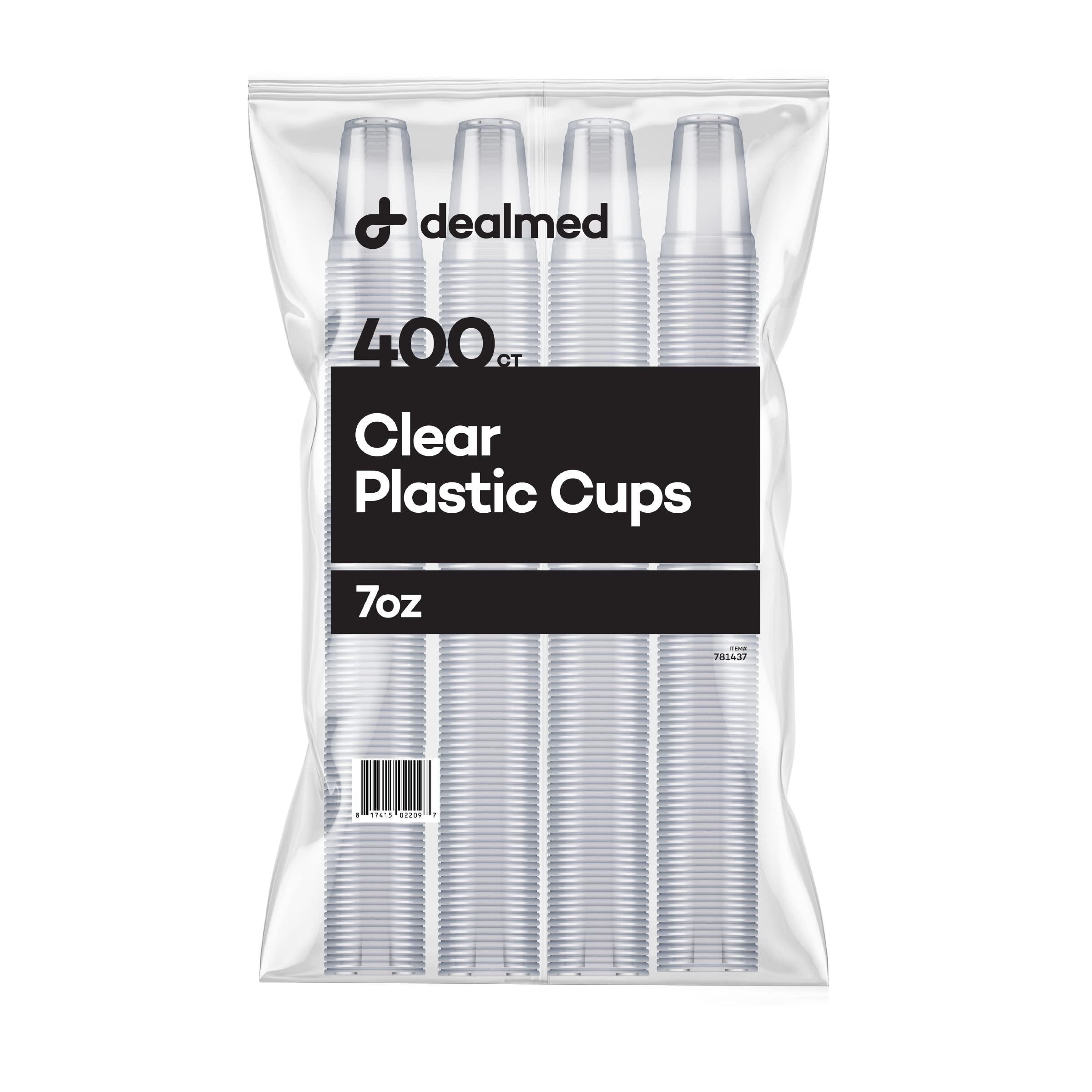 Dealmed 7 oz. Disposable Plastic Cups - 100% Recyclable Drinking Cups for Doctor Offices, Hospitals, Schools & Home Use (Pack of 400) | Perfect for Medical Exams, Hydration, Parties & Daily Use