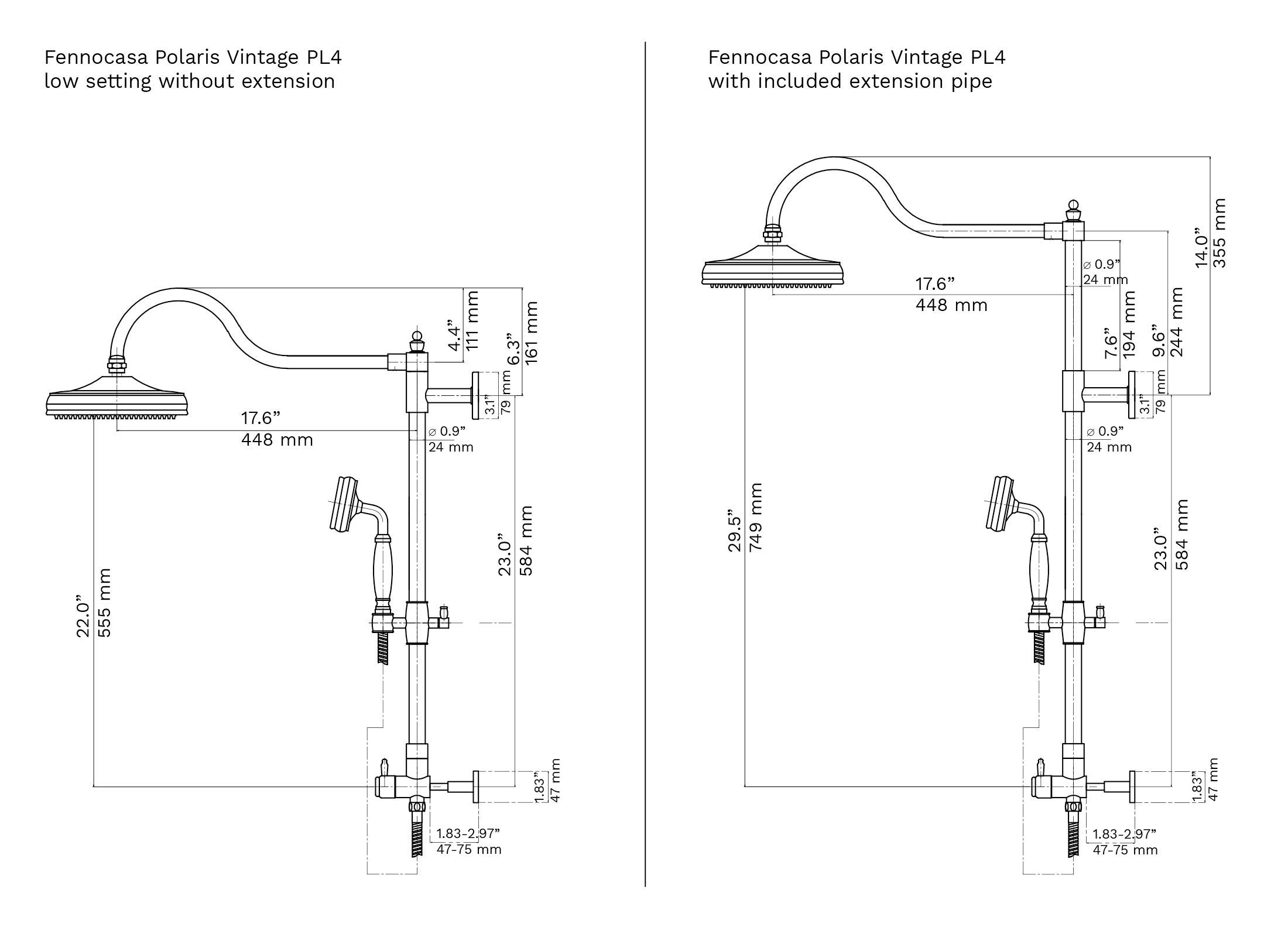 **Polaris Vintage Retrofit Rain Shower System - 8