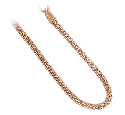 14K Rose Gold Vermeil Lobster Clasp Popcorn Chain Bracelet for Women - Elegant Layering Jewelry Gift for Birthday, Anniversary & Special Occasions