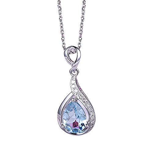 Elegant Blue Zircon Drop-Shaped Clavicle Necklace for Women - Perfect Birthday Gift & Fashion Jewelry - Ideal for Parties, Weddings, and Special Occasions (One Size)