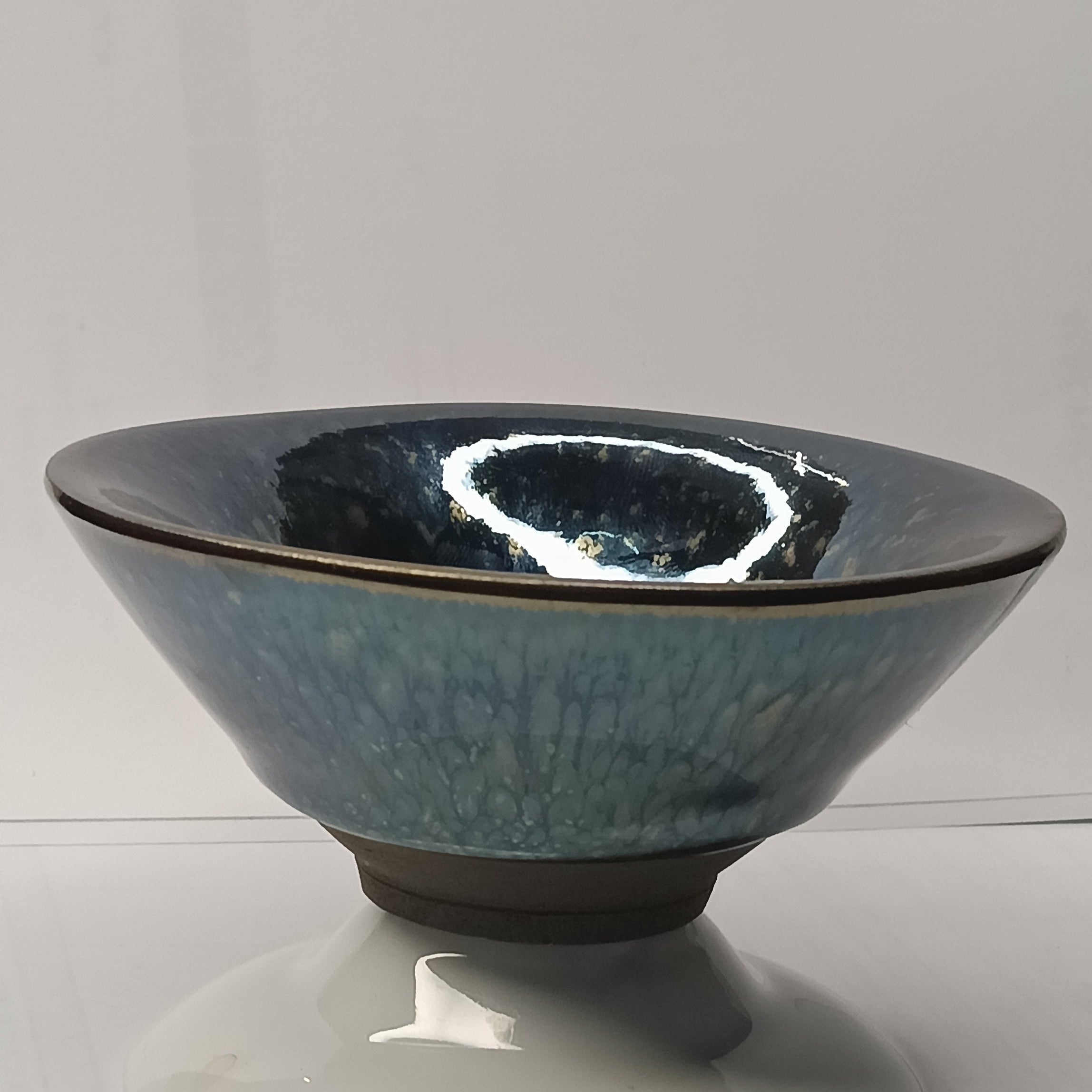 Premium Jianzhan (Tenmoku) Tea Bowls - Authentic Jian Ware Blue Aurora Glaze - Handcrafted Japanese-Style Tea Cup for Matcha Ceremony & Zen Meditation - Perfect Gift for Tea Lovers & Collectors