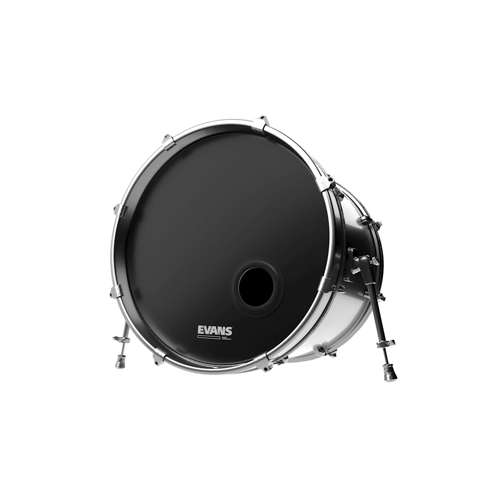 Evans EMAD Resonant Bass Drum Head 22 Inch - Black - Perfect for Live Performances & Studio Recording - Durable & High-Quality Sound for Drummers