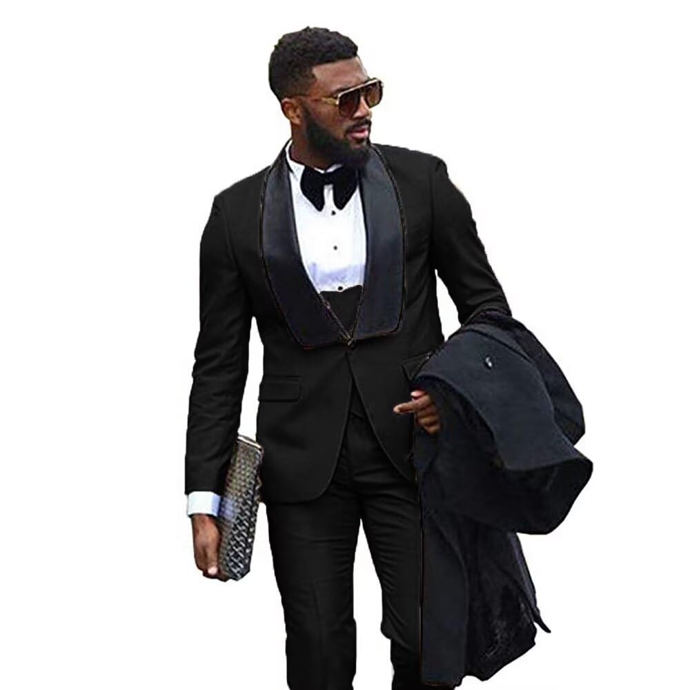 Premium Gold Men's 3-Piece Slim Fit Suit - Wedding Groom Tuxedo & Prom Suit for Formal Occasions - Perfect for Weddings, Proms, and Black-Tie Events