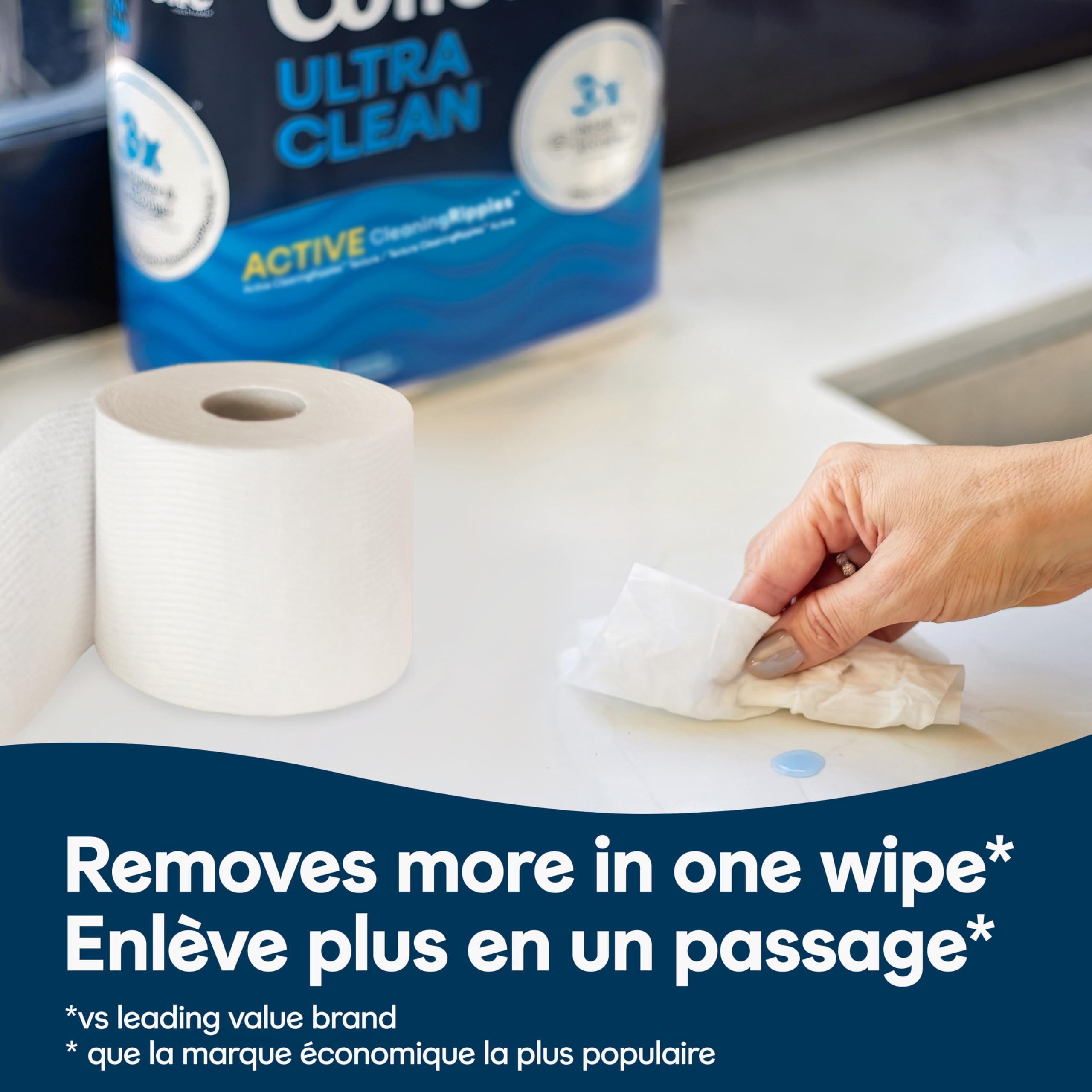Cottonelle Ultra Clean & Strong Toilet Paper - 12 Mega Rolls (Equivalent to 48 Regular Rolls) | 284 Sheets Per Roll | Soft, Durable & Septic-Safe Bathroom Tissue for Home & Office Use