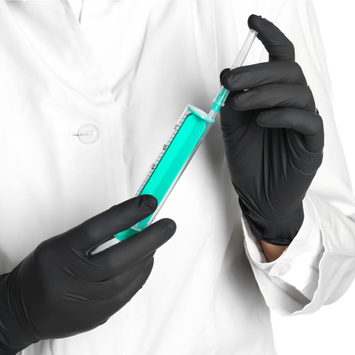Premium Black Nitrile Exam Gloves - 5 Mil Thick, Powder & Latex Free, Chemo Rated, Non-Sterile, Textured Fingertips, Extended Cuff - Ideal for Medical, Dental, Food Handling & Industrial Use
