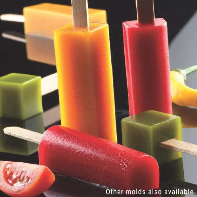10-Piece Mini Rectangle Pop Mold Set - Perfect for DIY Candy, Chocolate & Ice Cube Making at Home