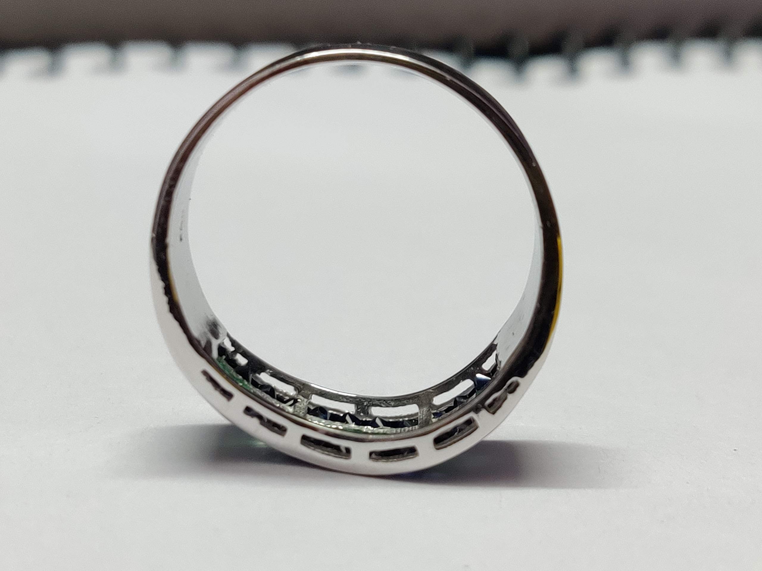 925 Sterling Silver Men's Emerald & Sapphire Statement Ring - Bold Band for Men, Father's Day Gift, Wedding Band, Anniversary Jewelry, Everyday Luxury Accessory