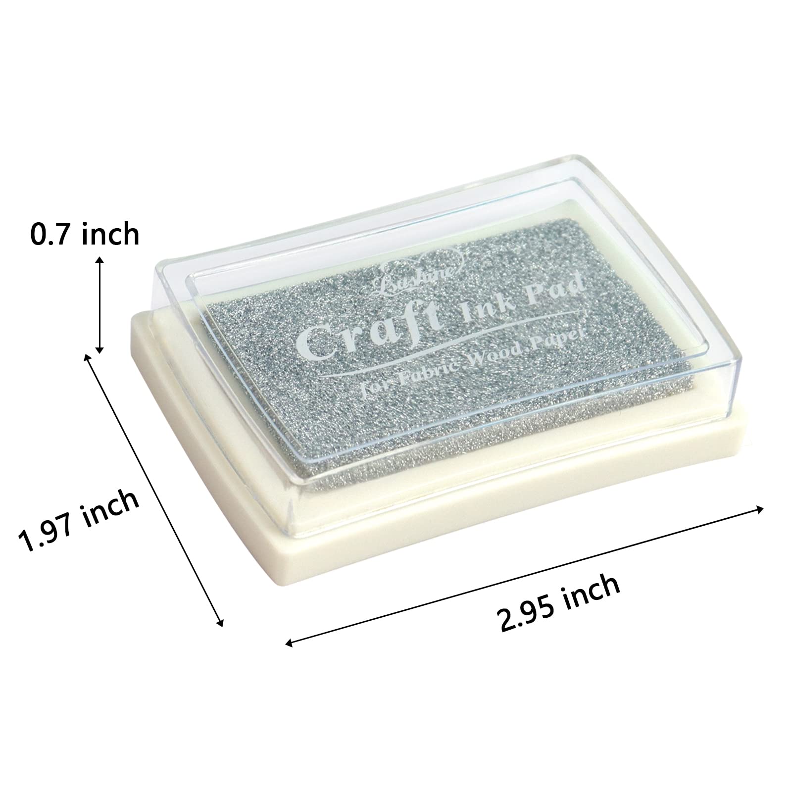 Premium Non-Toxic Craft Ink Pad for Rubber Stamps - Safe for Paper, Wood, Fabric & Scrapbooking - Silver Finger Ink Pad for Kids DIY Projects & Arts and Crafts