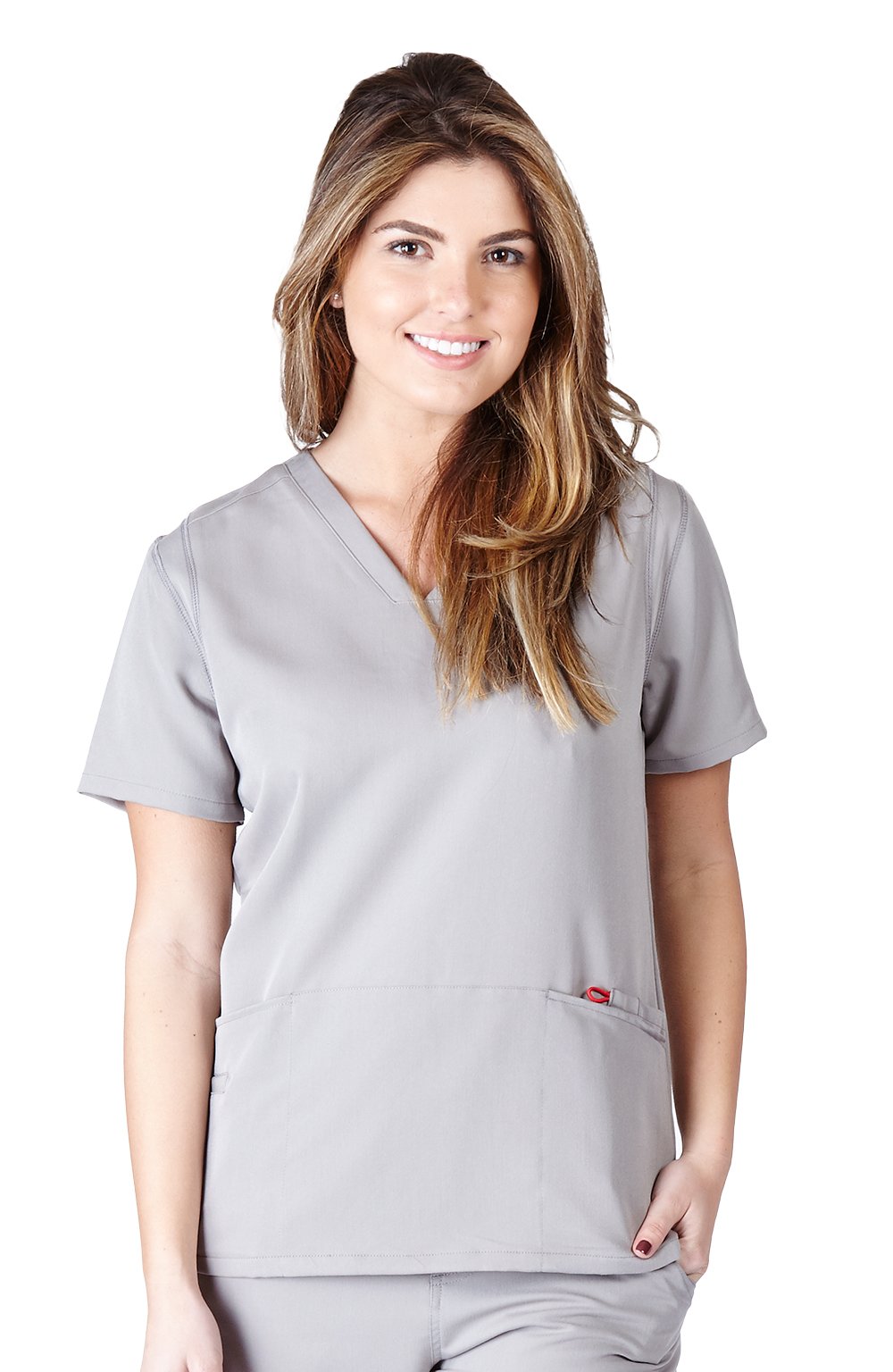 Ultra Soft Women's Two Pocket Scrub Top - Grey 38787 X-Large | Comfortable Medical Uniform for Nurses & Healthcare Professionals
