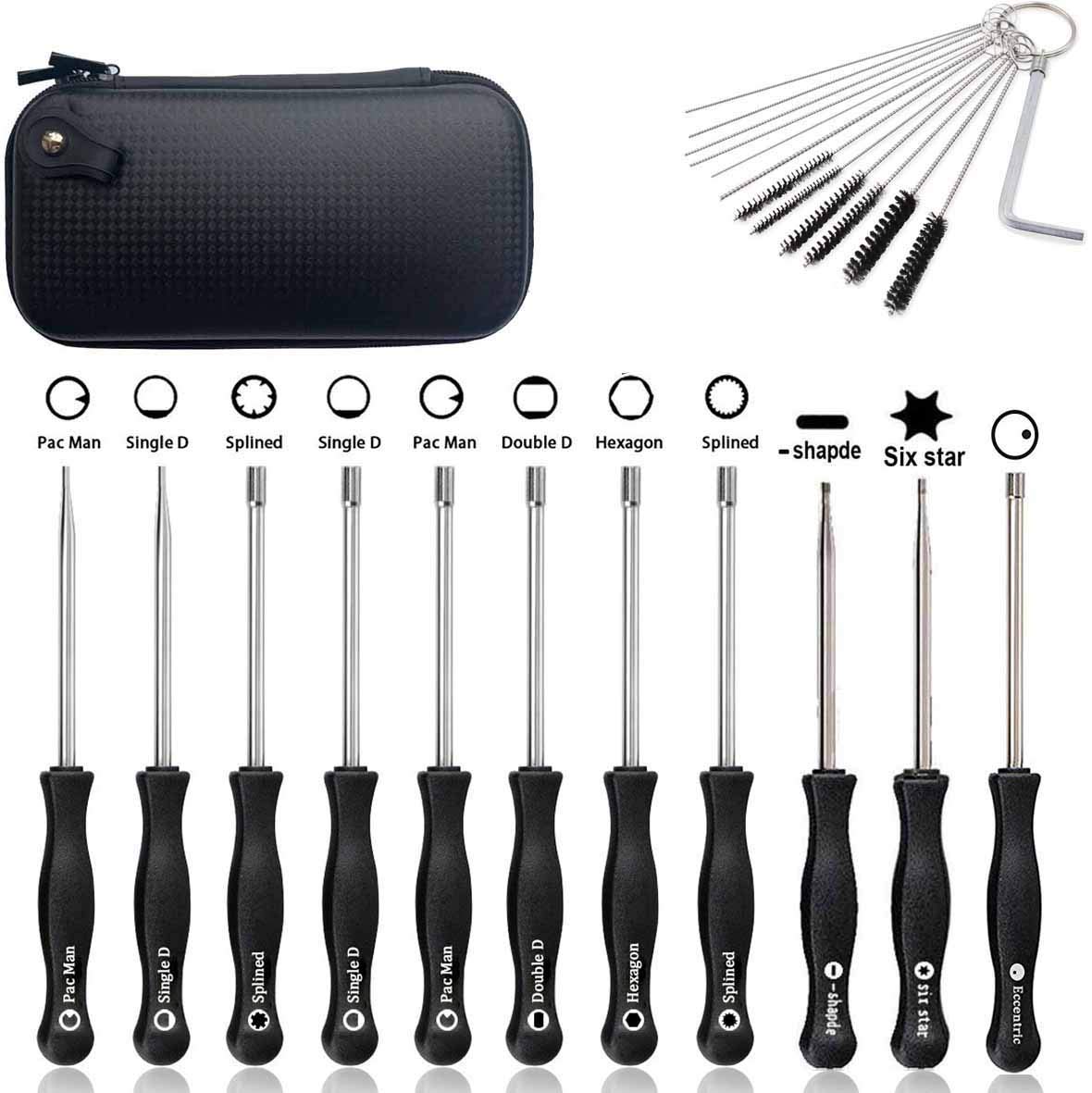 11-Piece Carburetor Adjustment Tool Kit for 2-Cycle Engines - Carb Tune Up Tool Set with Carrying Case & Cleaning Brush - Perfect for Lawn Mowers, Chainsaws, and Outdoor Power Equipment Maintenance