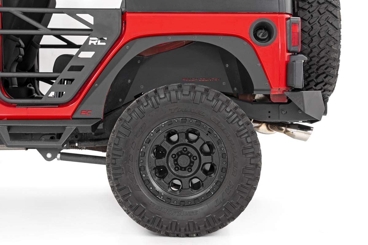 Rough Country Fender Flare Delete Kit for 2007-2018 Jeep Wrangler JK (10538) - Off-Road Accessory for Enhanced Wheel Clearance & Aggressive Look