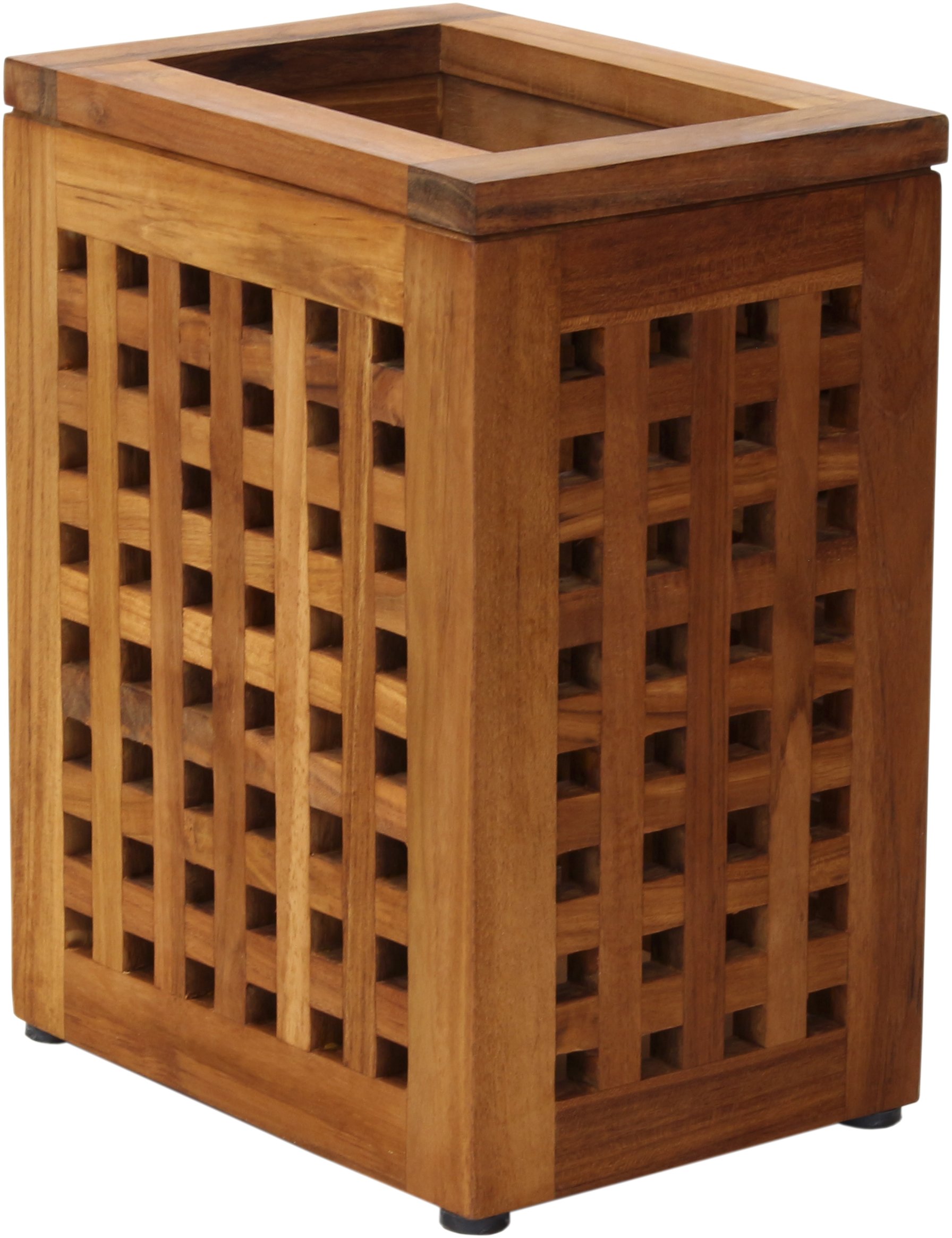 AquaTeak Wooden Shower Drain Grate Waste Basket - Rust-Resistant Bathroom Floor Drain Cover for Showers, Bathtubs & Wet Areas
