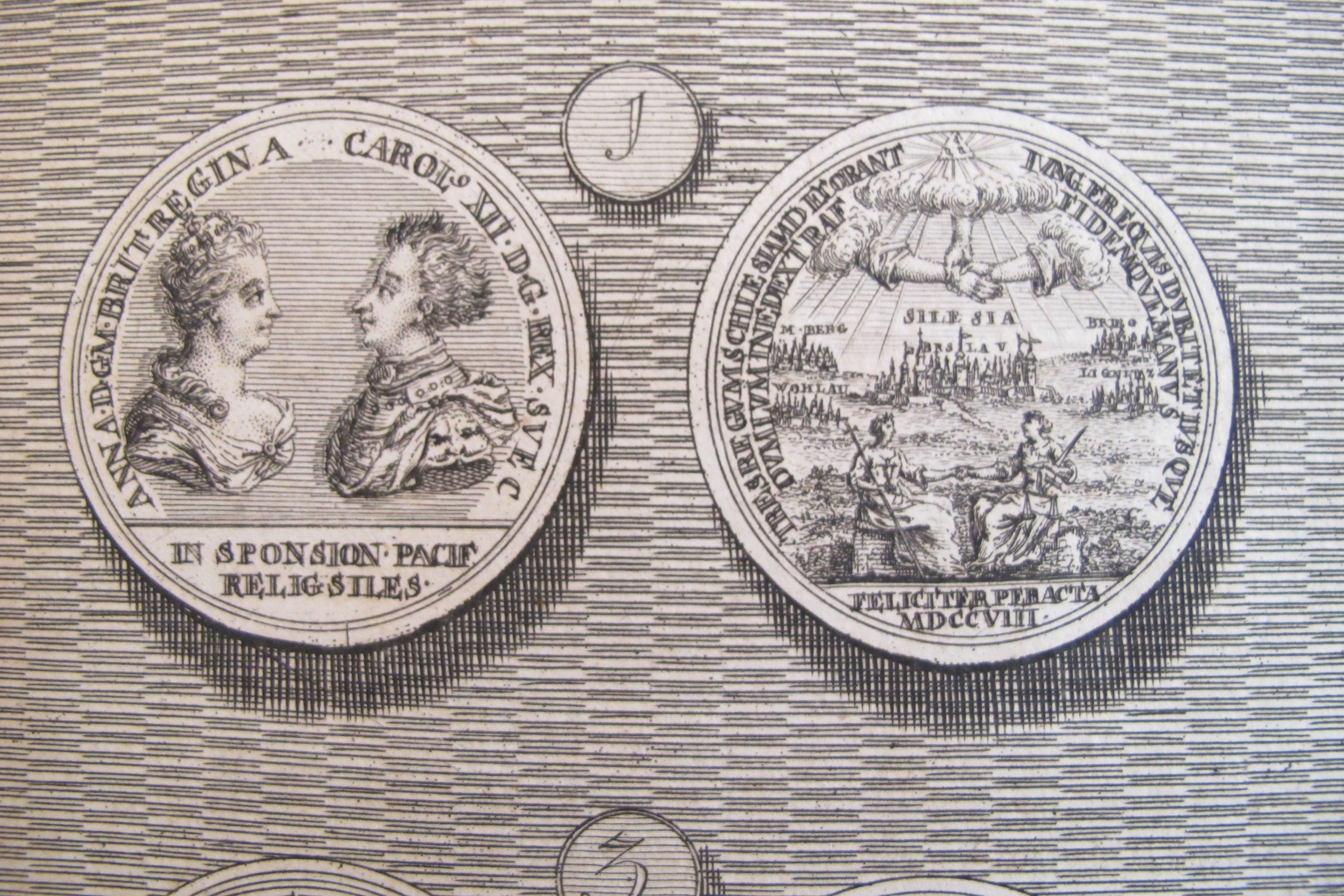 Vintage British Regal Medals of Queen Anne - Set of 2 Collectible Coins (1745) | Perfect for Coin Collectors, History Enthusiasts & Display Cases