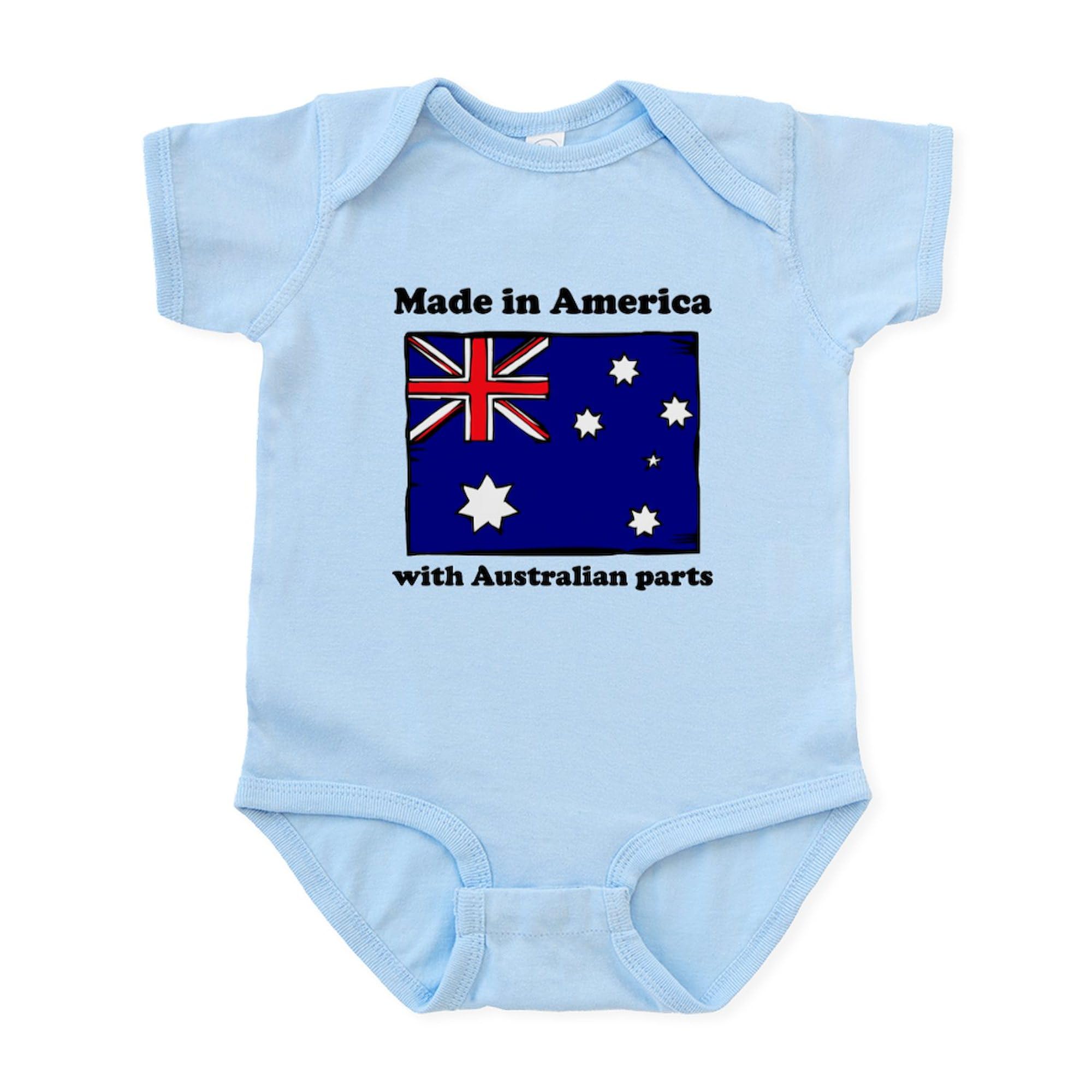 Made in USA Baby Bodysuit - Cute Infant Romper with Australian Parts | Perfect for Newborns, Photo Shoots & Everyday Wear