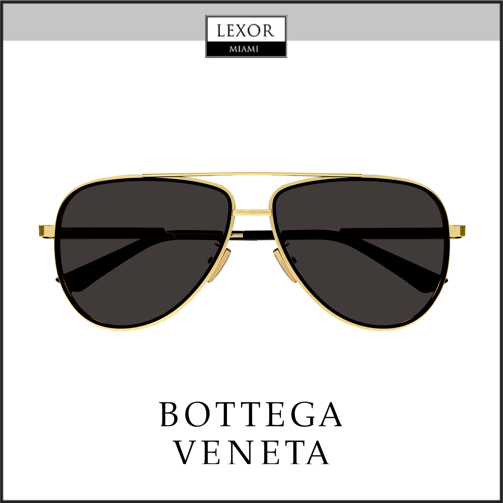 Bottega Veneta BV1240S 001 59mm Metal Frame Sunglasses for Men - Luxury Designer Shades for Driving, Travel & Outdoor Activities
