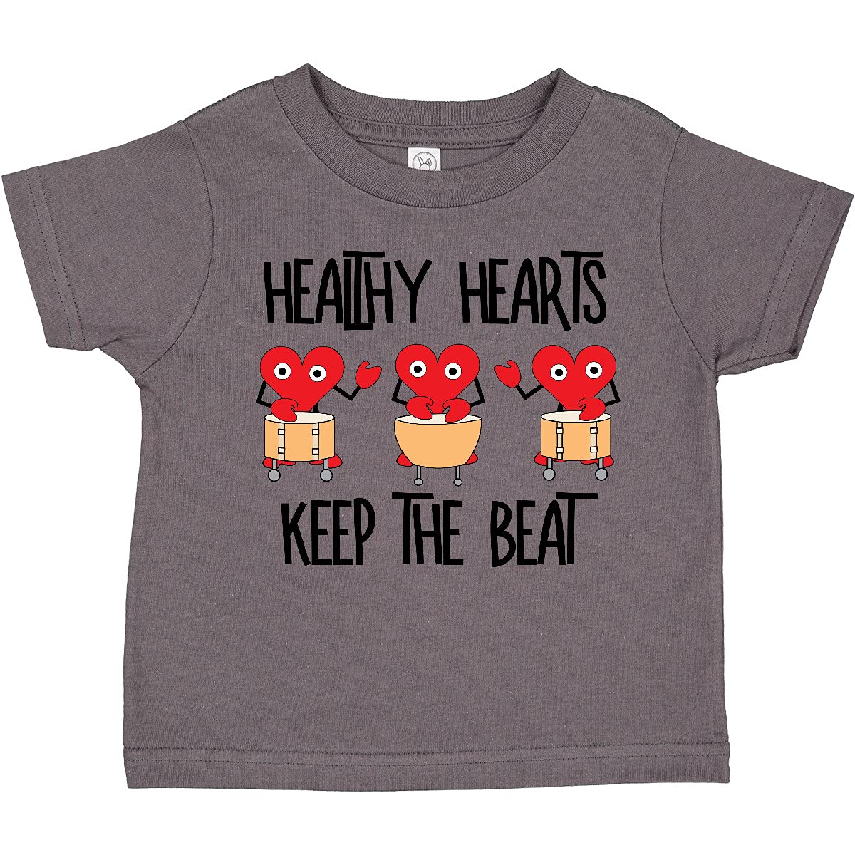 Inktastic Healthy Hearts Toddler T-Shirt - Cute Heart Print Cotton Tee for Boys & Girls | Perfect for Playdates, Daycare & Family Photos
