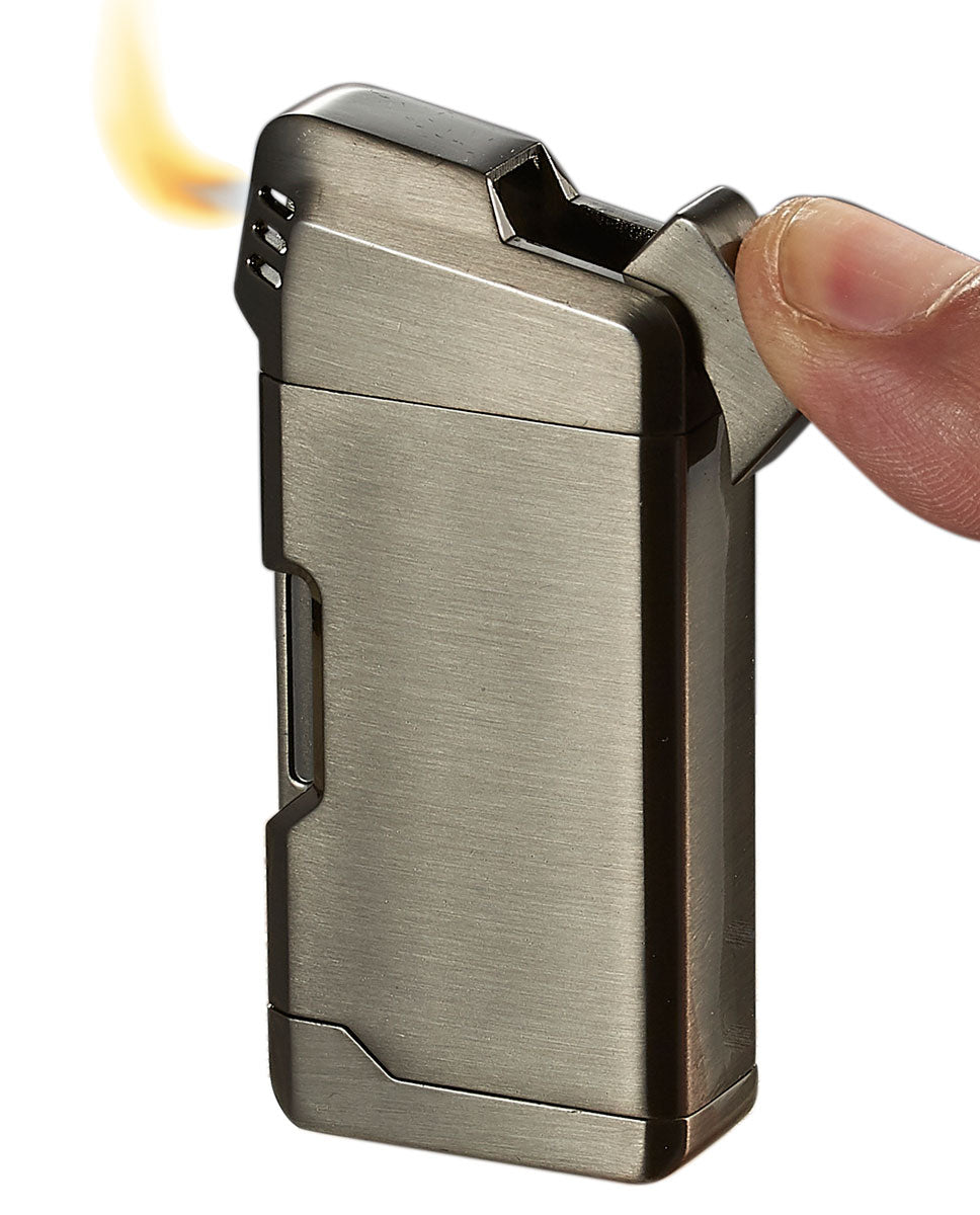 Visol Epirus Soft Flame Pipe Lighter - Gunmetal Finish | Premium Butane Lighter for Cigars & Tobacco Pipes | Durable & Windproof Design for Outdoor Use