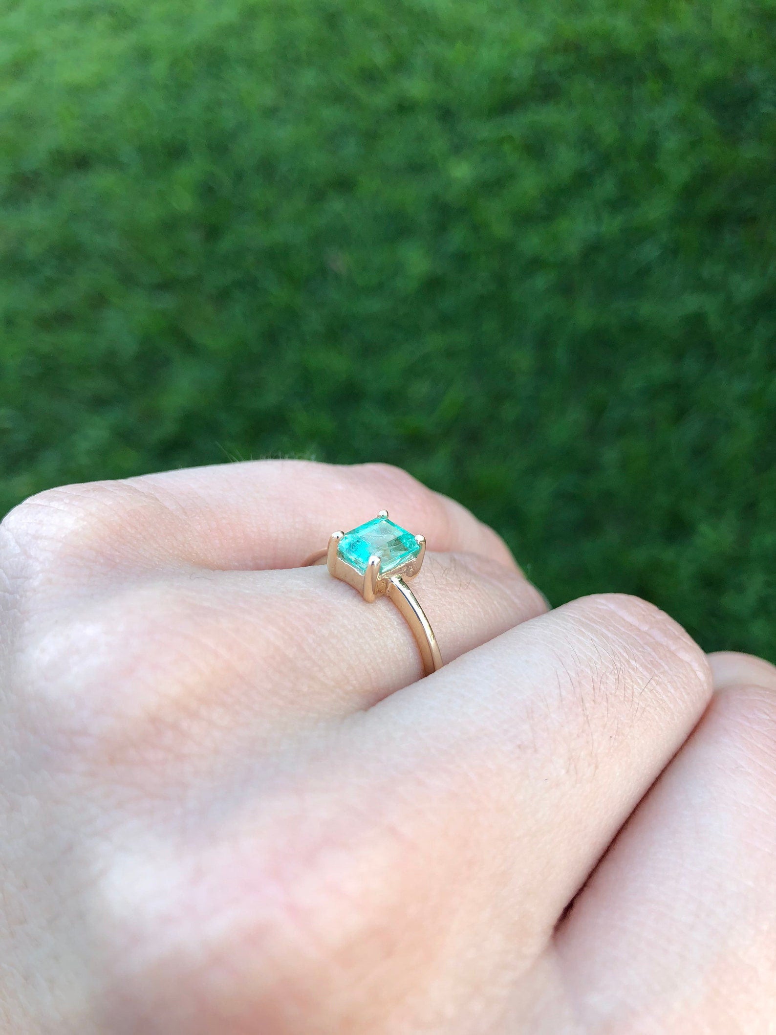 1.20 Carat Emerald Cut Solitaire Promise Ring in 14K Yellow Gold - Elegant Engagement & Anniversary Jewelry Gift for Women