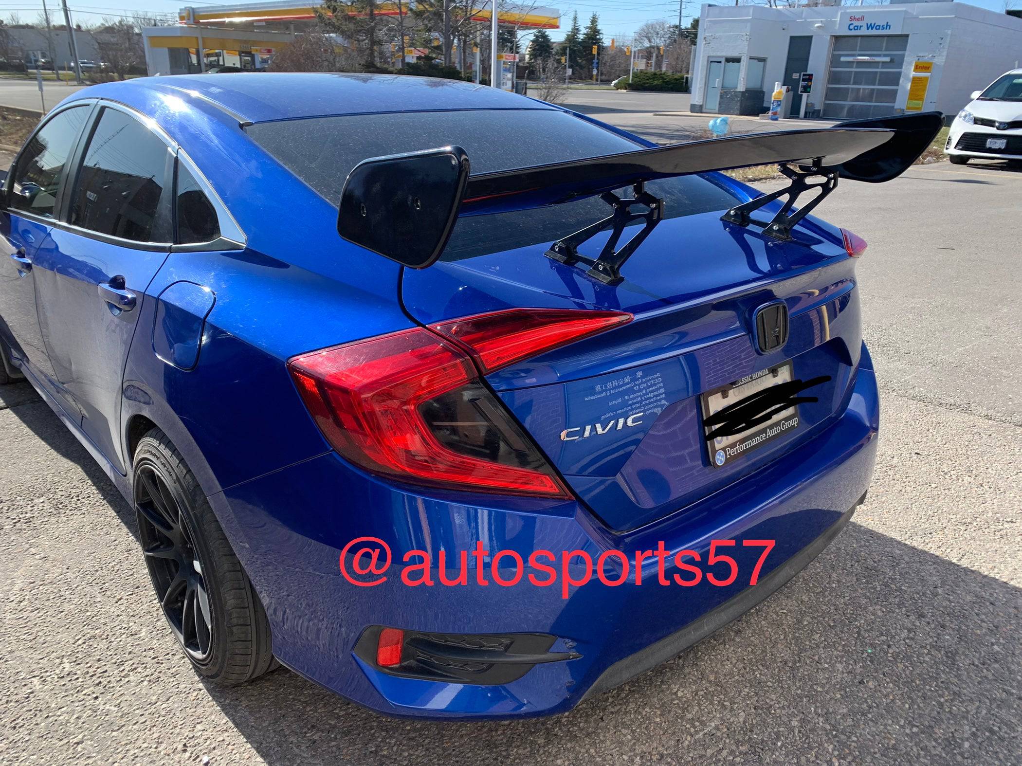2016-2021 Honda Civic Sedan 4-Door GT Wing Spoiler - Glossy Black Rear Lip Spoiler for Enhanced Aerodynamics & Sporty Style - Perfect for Car Enthusiasts & Street Racing