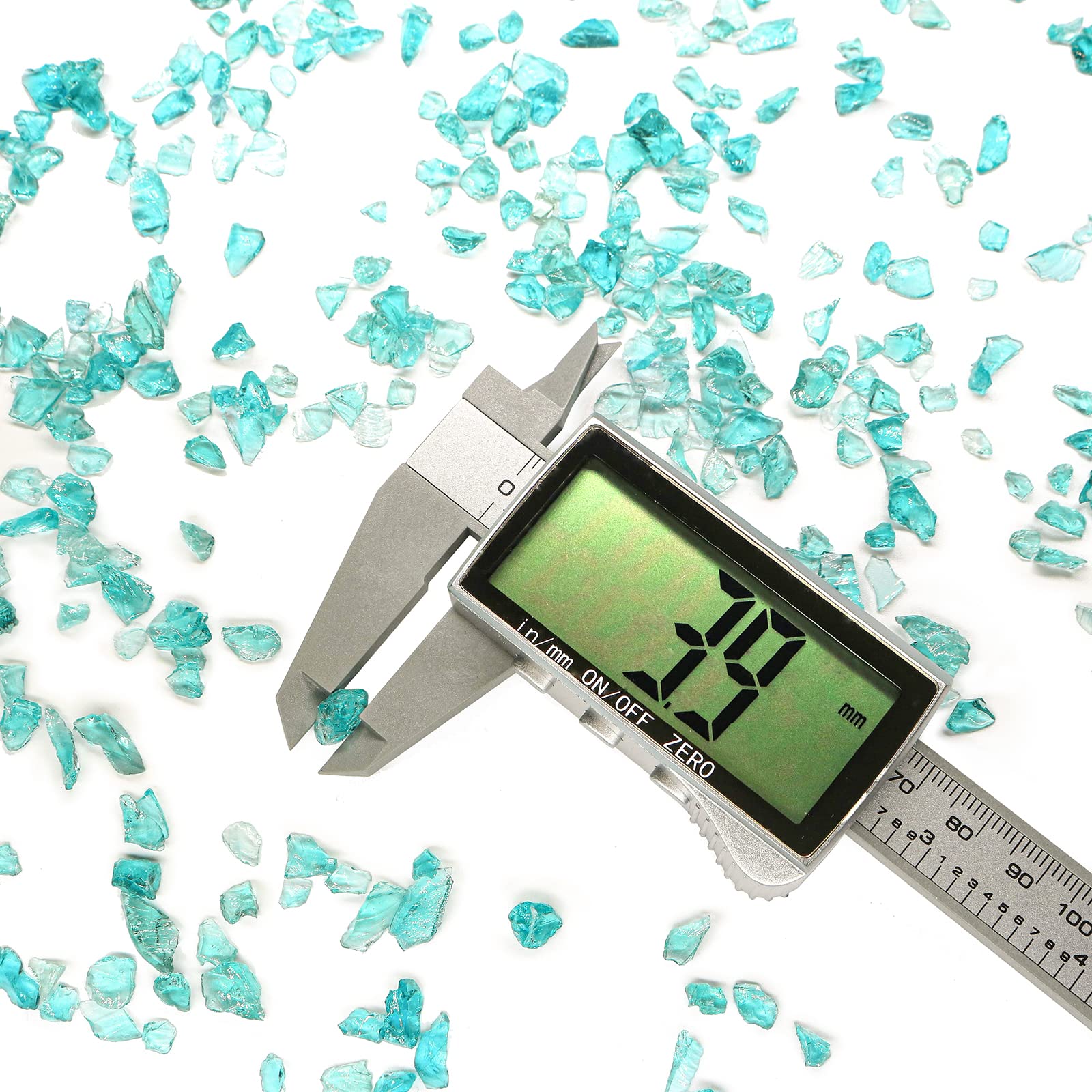 Crushed Glass for Resin Art & DIY Crafts - 3-6mm Turquoise Glass Pieces, Vase Filler, Home Decor (1.5lb) - Perfect for Epoxy Projects, Jewelry Making & Wedding Centerpieces
