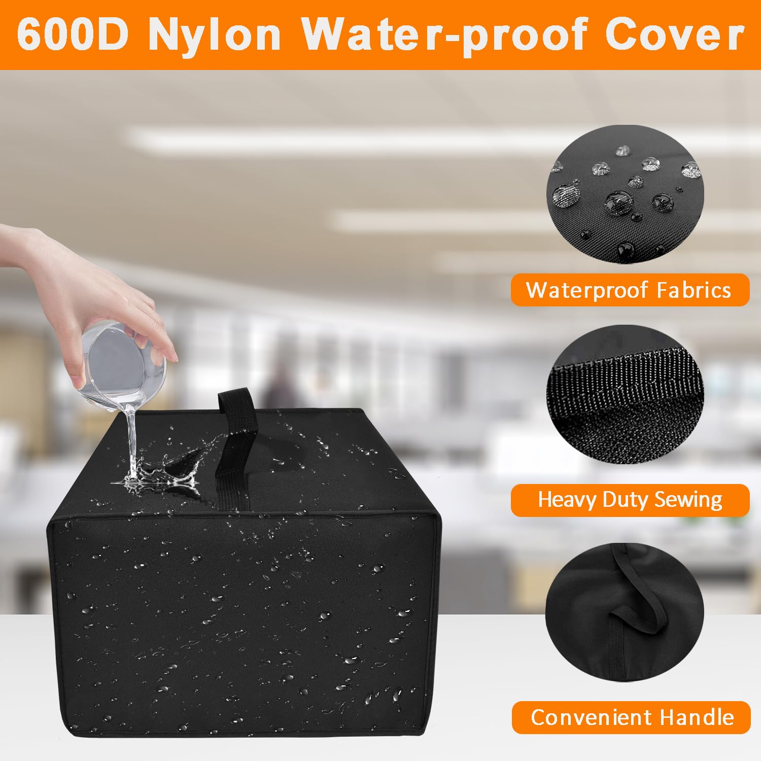 Heavy Duty Nylon Printer Cover - Dustproof, Waterproof & Antistatic Protective Case for Brother MFC-J1010DW, HL-L2460DW, HL-L2405W Wireless Printers (15.7