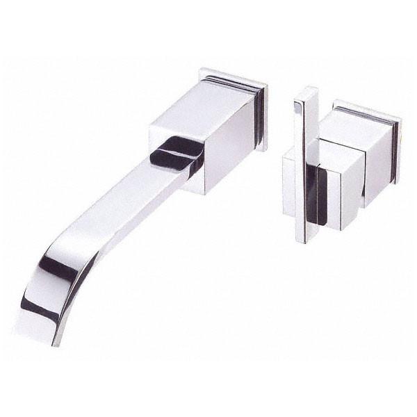 Danze Sirius Chrome Single Handle Wall Mount Bathroom Faucet with Touch Drain - Includes Rough-in Valve | Modern Bathroom Sink Faucet for Home & Commercial Use