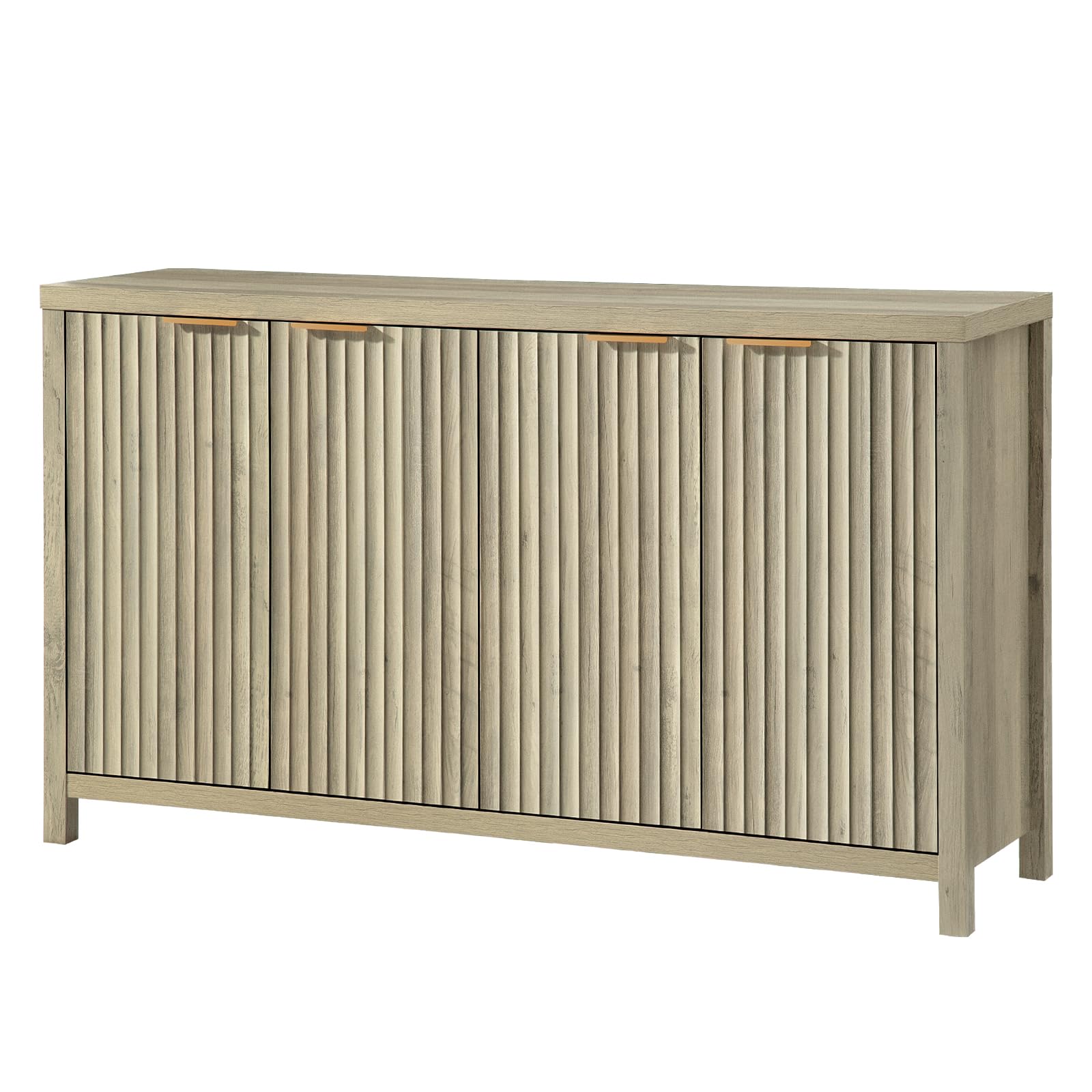Oxford Fluted Storage Cabinet Sideboard - Large Buffet with Adjustable Shelves, Multifunctional Accent Cabinet for Living Room, Dining Room & Entryway Storage Solution