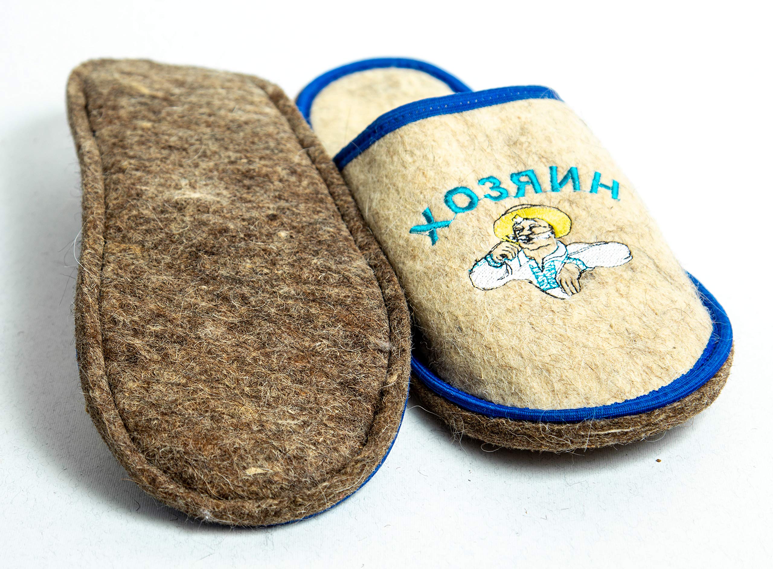 Premium Men's Wool Sauna Slippers - Russian Banya & Spa Felt Footwear for Relaxation - Comfortable Hotel Slippers for Sauna, Steam Room & Home Use