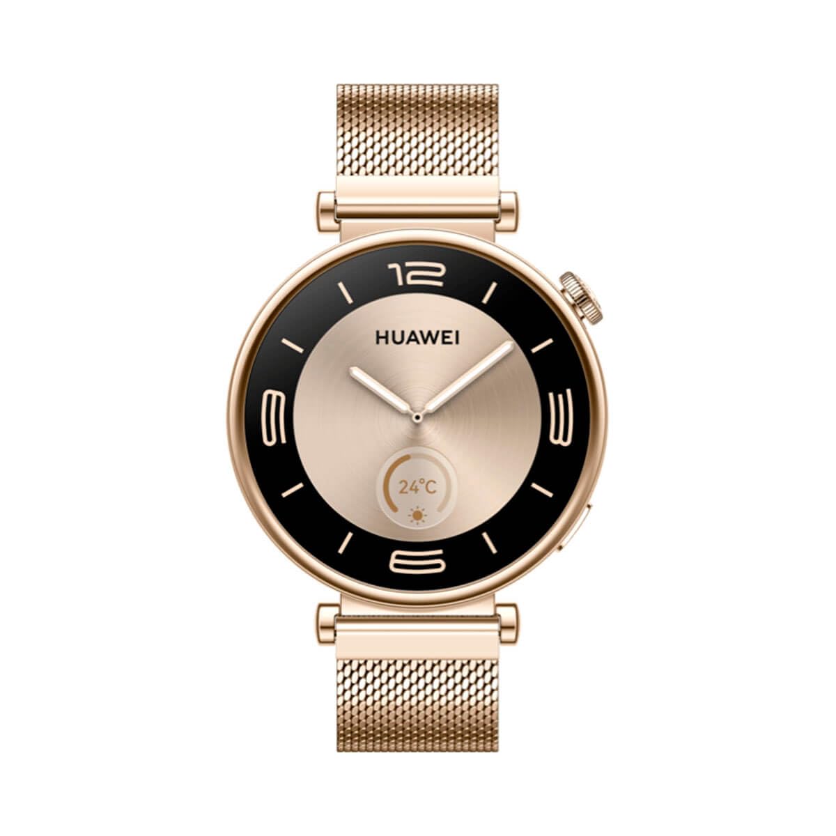 HUAWEI WATCH GT 4 Smart Watch for Women - 7-Day Battery Life, Fitness Tracker for iOS & Android - 24/7 Health Monitoring with Women's Health Features - Gold Milanese Band for Workouts, Office & Daily Wear