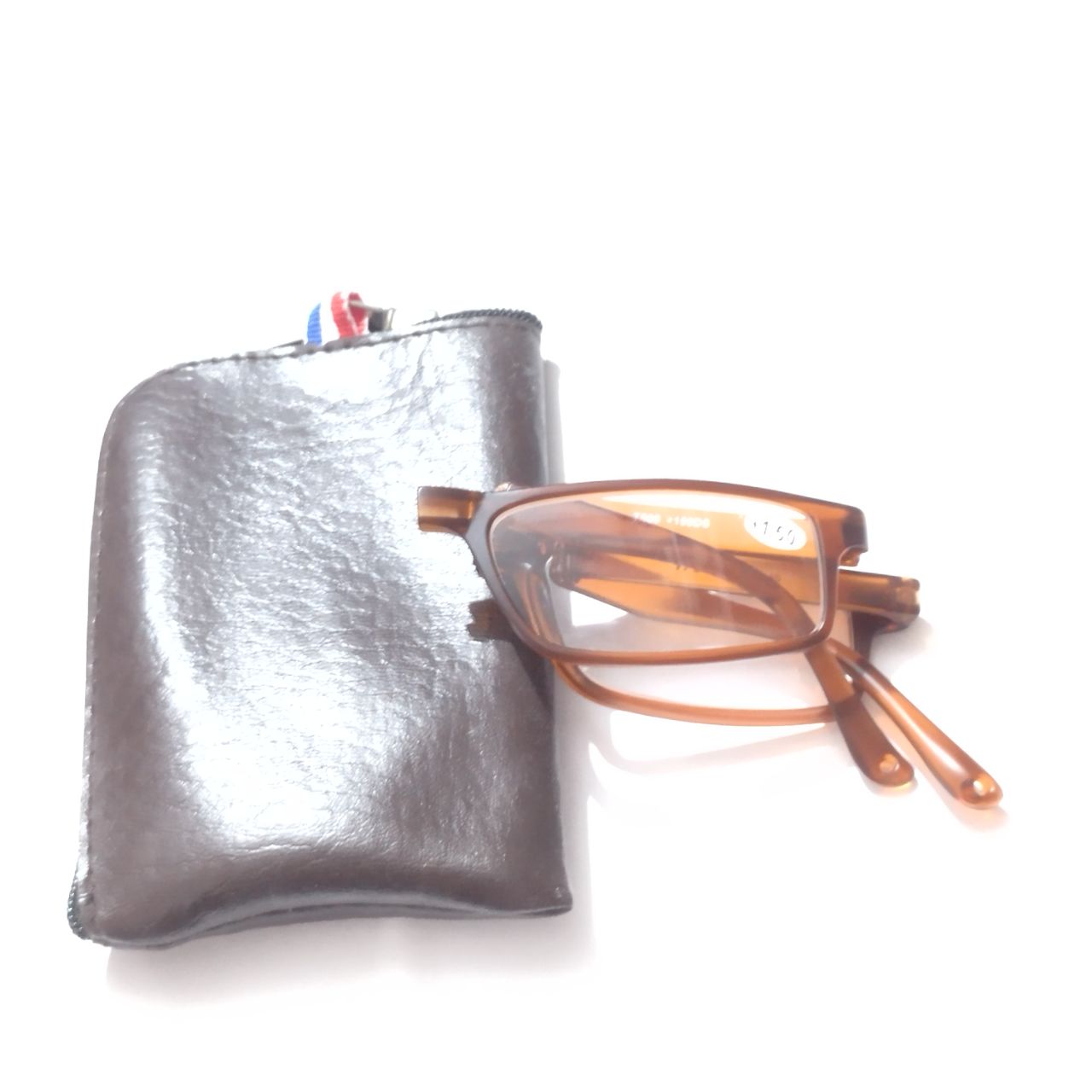 Rectangle Folding Reading Glasses with Zip Pouch - Portable Reading Glasses for Men & Women - Lightweight Travel Readers for Reading, Travel, and Outdoor Activities