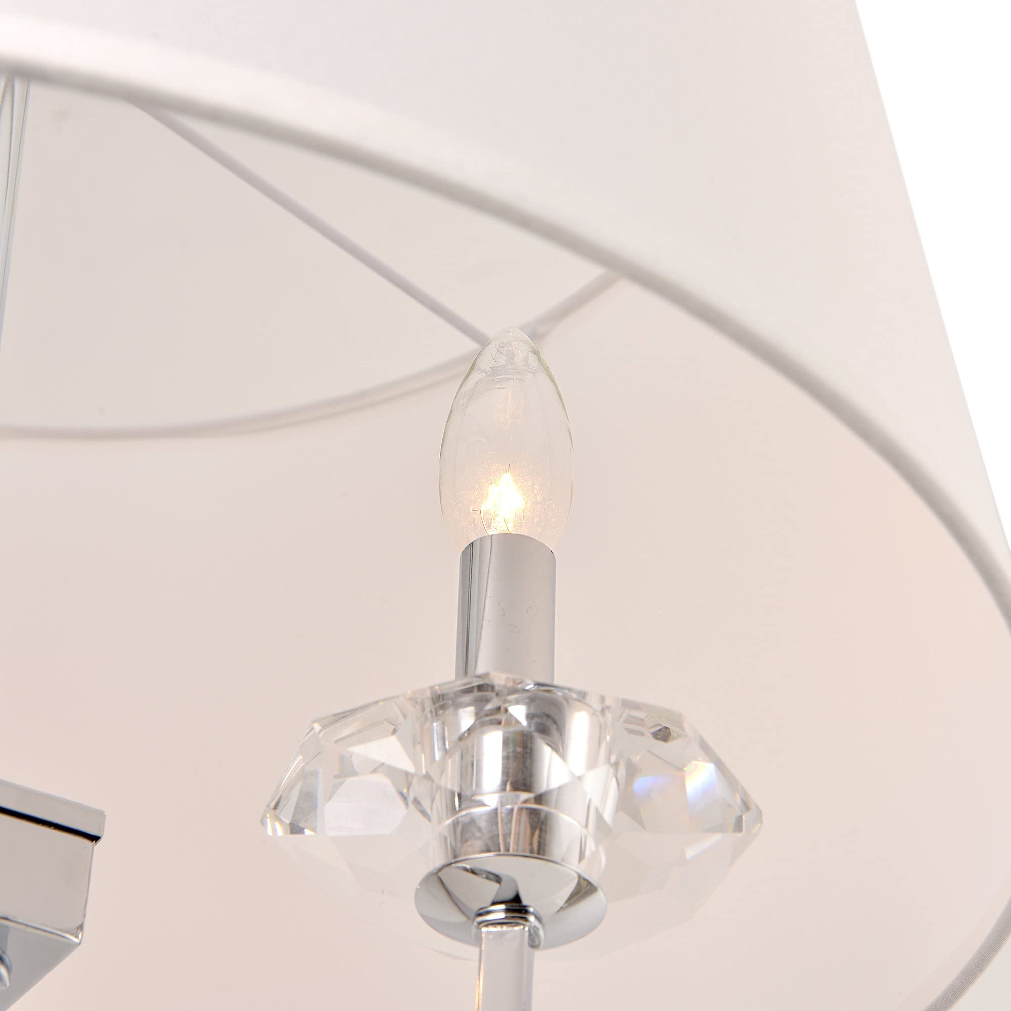 Pasargad Home Azure Collection Modern Metal & Glass Chandelier Lights - Elegant Dining Room & Living Room Ceiling Lighting Fixture for Home Decor