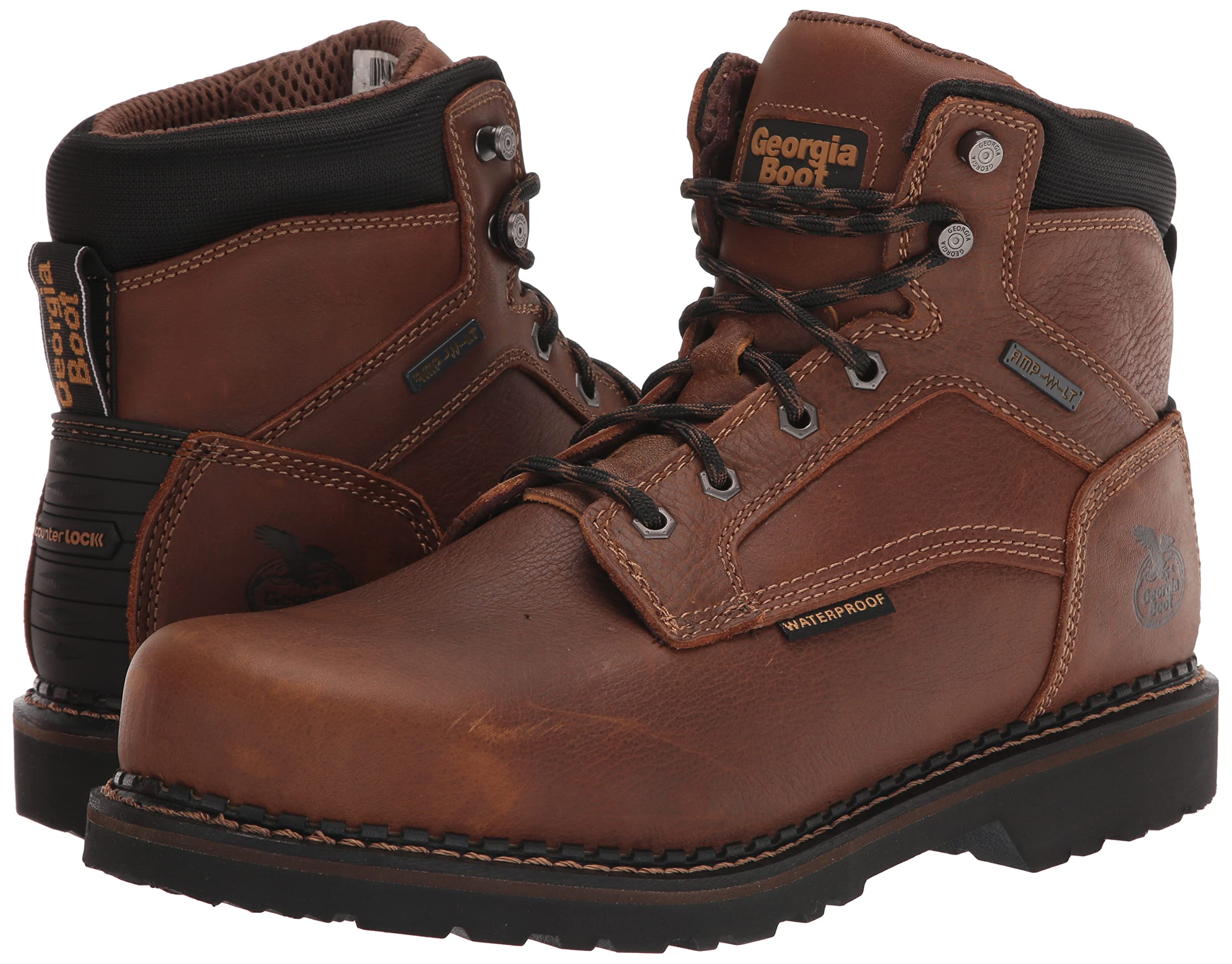 Georgia Boot Men's Giant Revamp Work Boots – Waterproof, Steel Toe, Slip-Resistant for Construction & Outdoor Work