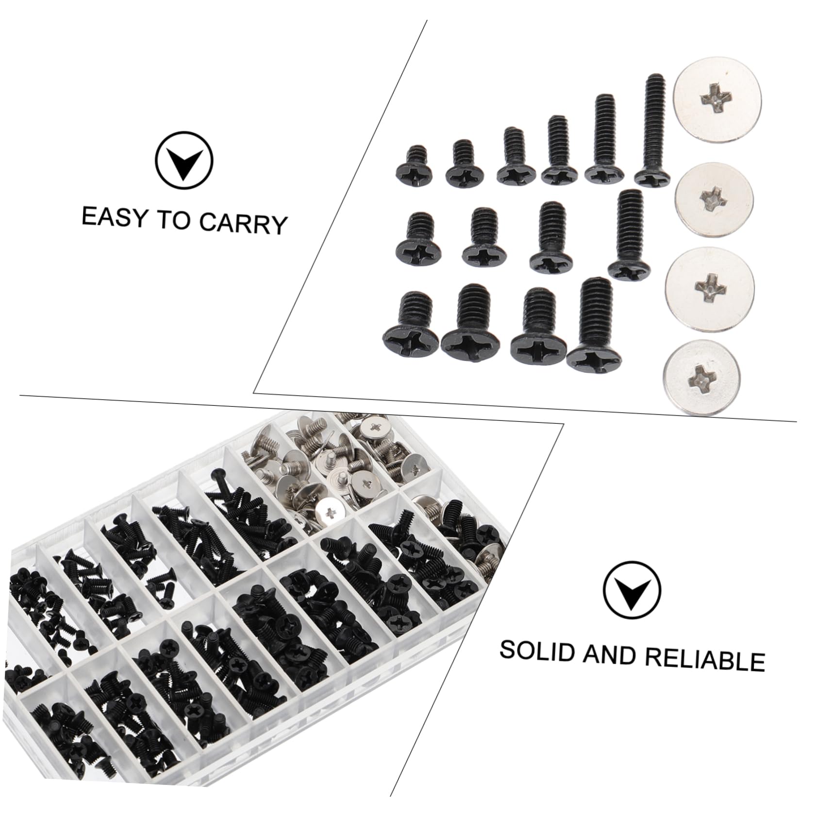 SOLUSTRE 360 Pcs M2 Round Head Stainless Steel Computer Screws - Durable Reusable Laptop Repair Screws for PC, MacBook, and Electronics Accessories
