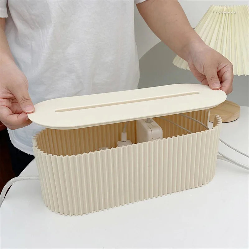 Ziggy Nordic Cable & Charger Organizer Box - Premium Cord Management Solution for Home & Office Organization