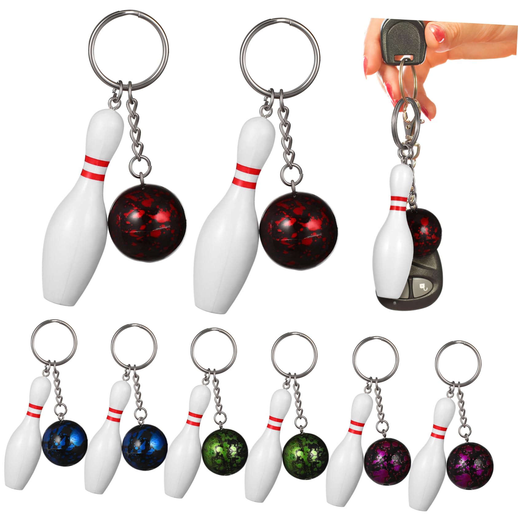WHAMVOX 30 Pack Stainless Steel Macrame Keychain - Sports Themed Key Rings for Gym, Hiking & Outdoor Activities | Durable Plastic Keychains for Backpacks, Luggage & Gear Organization