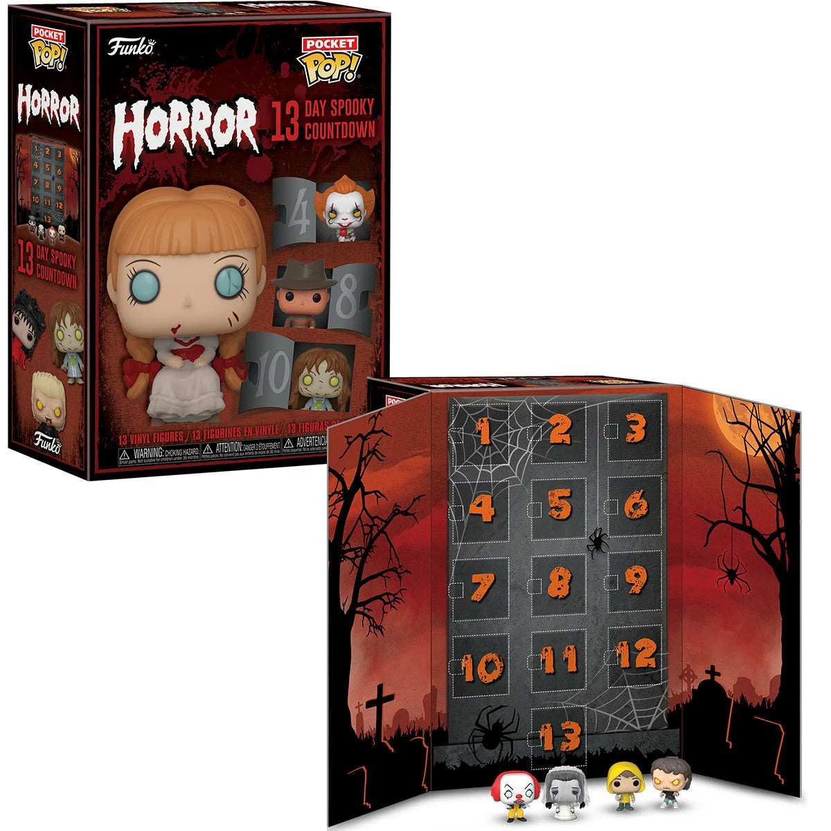 Horror Spooky Countdown 2023 Edition - 13-Day Funko Advent Calendar with Collectible Figures | Perfect for Halloween Decor & Gift Giving
