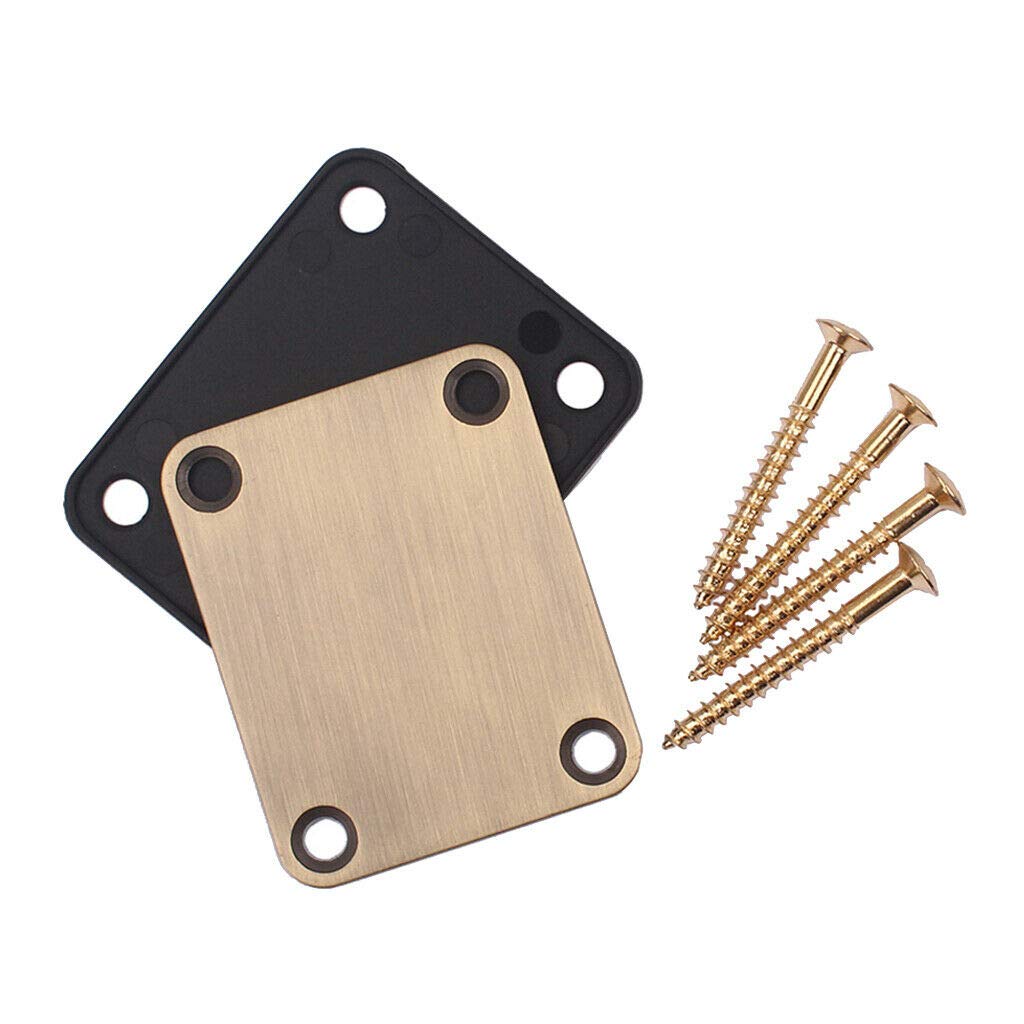 Electric Guitar Neck Plate with Screws for TL Style Bass Guitar | Replacement DIY Parts for Guitar Repair & Upgrade | Perfect for Musicians & Luthiers