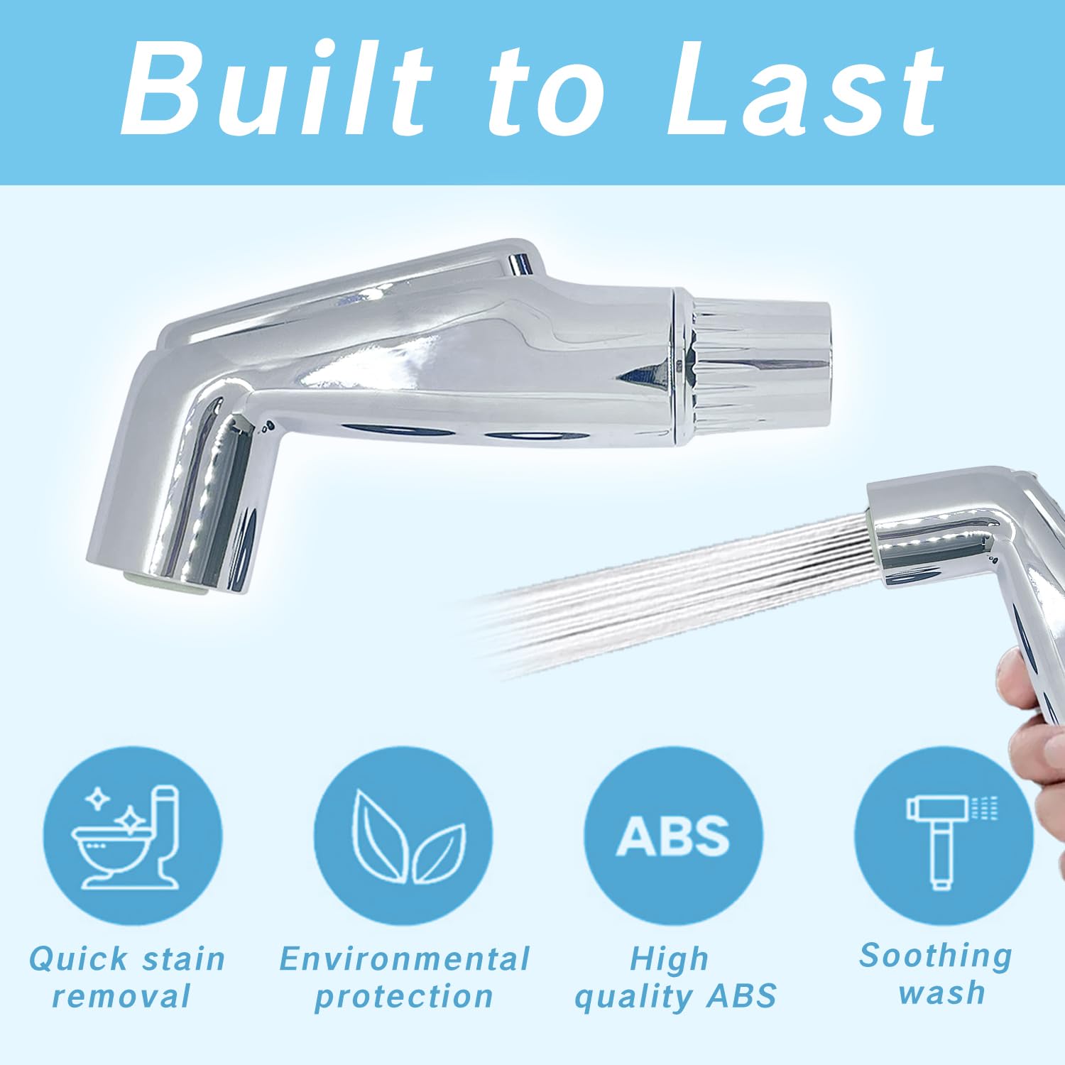 1 Pack Universal Kitchen Sink Sprayer Replacement Head - Chrome Pull Out Faucet Spray Attachment with Easy Installation for Most Sinks | Perfect for Dishwashing, Vegetable Rinsing & Countertop Cleaning