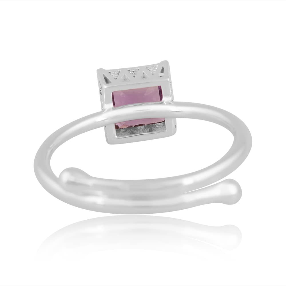PANOPLY Pink Amethyst 925 Sterling Silver Ring for Women | Elegant Jewelry Gift for Mom, Wife, or Loved One | Perfect for Anniversary, Birthday, Wedding & Christmas | Handcrafted Dainty Ring for Everyday Wear & Special Occasions