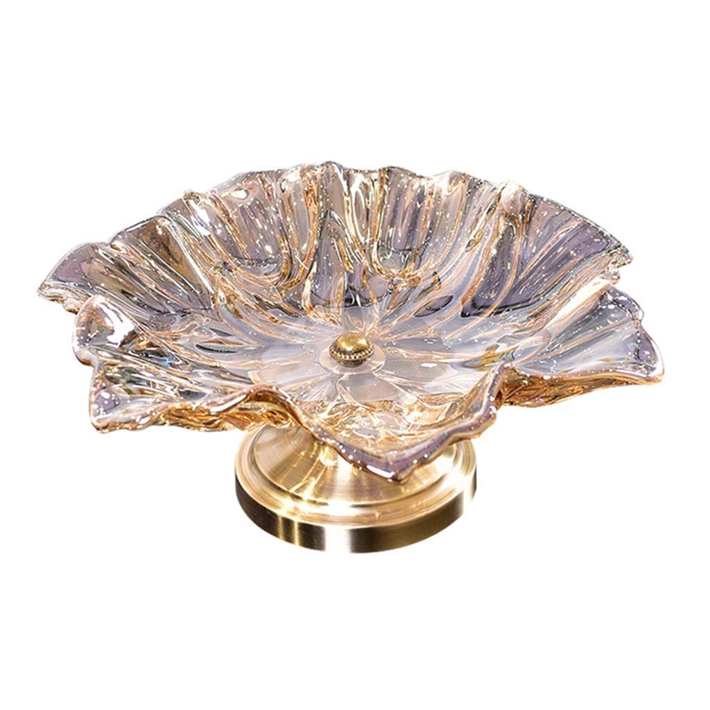 Clear Glass Fruit Bowl - 35x35x15cm Multi-Purpose Serving Tray for Fruits, Cakes & Candy | Perfect for Living Room, Kitchen & Dining Table Decor | Elegant Display Dish for Parties & Home Organization