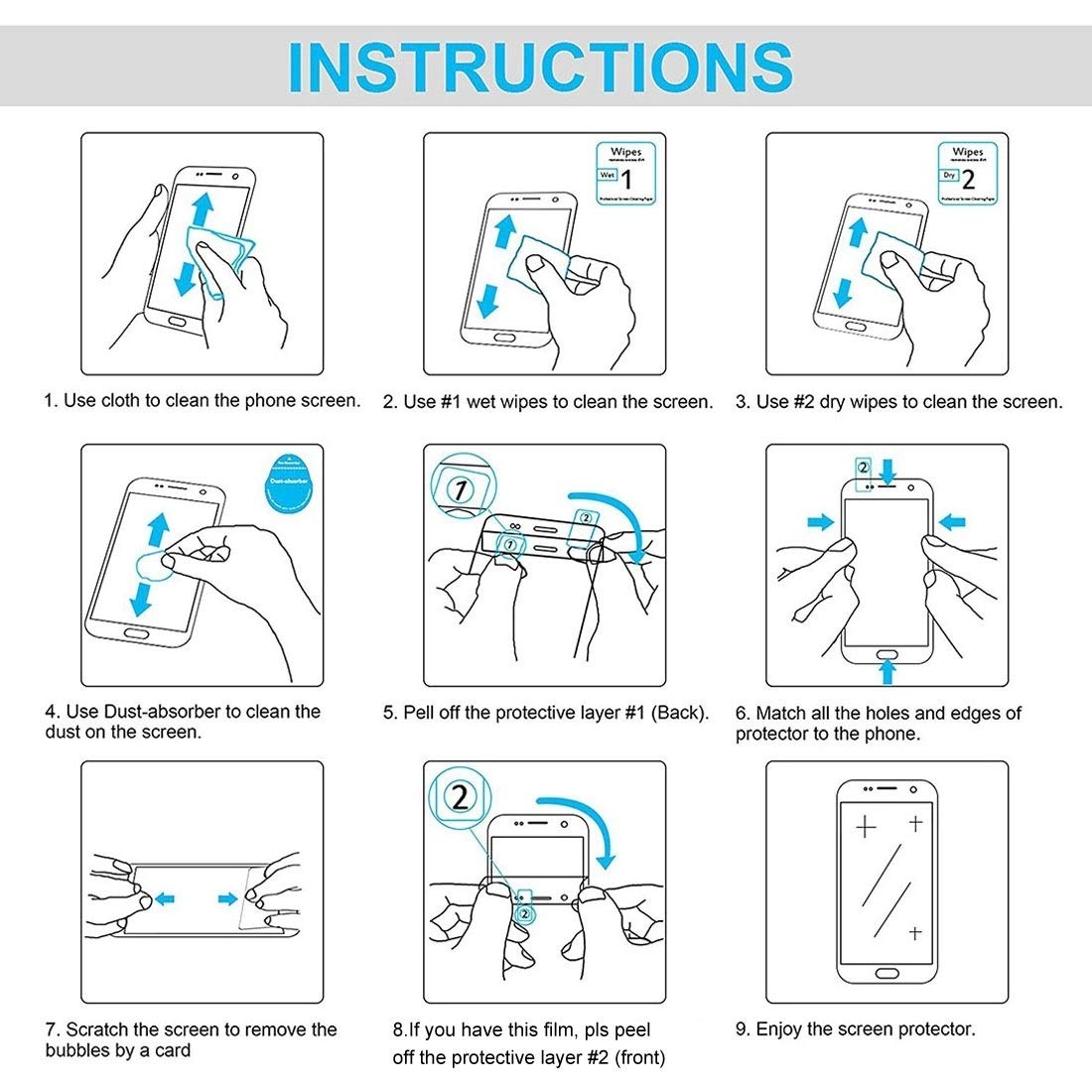 Xiaomi Mi CC9e Tempered Glass Screen Protector - 50 PCS Half-Screen Transparent Film for Ultimate Protection | Perfect for Daily Use, Gaming & Work