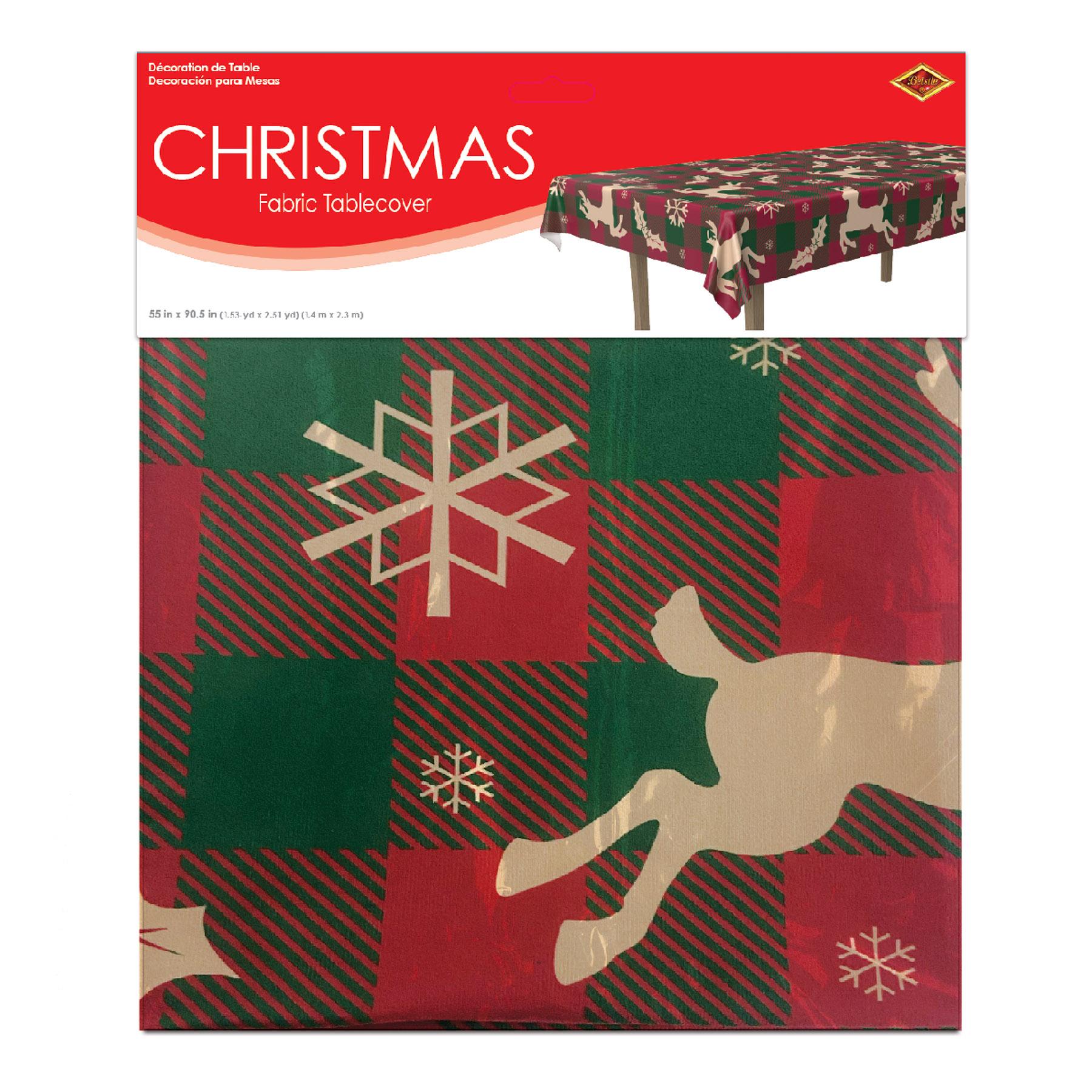 12 Pack Beistle Christmas Fabric Table Covers - Holiday Dining Decor for Parties, Festive Dinner & Family Gatherings