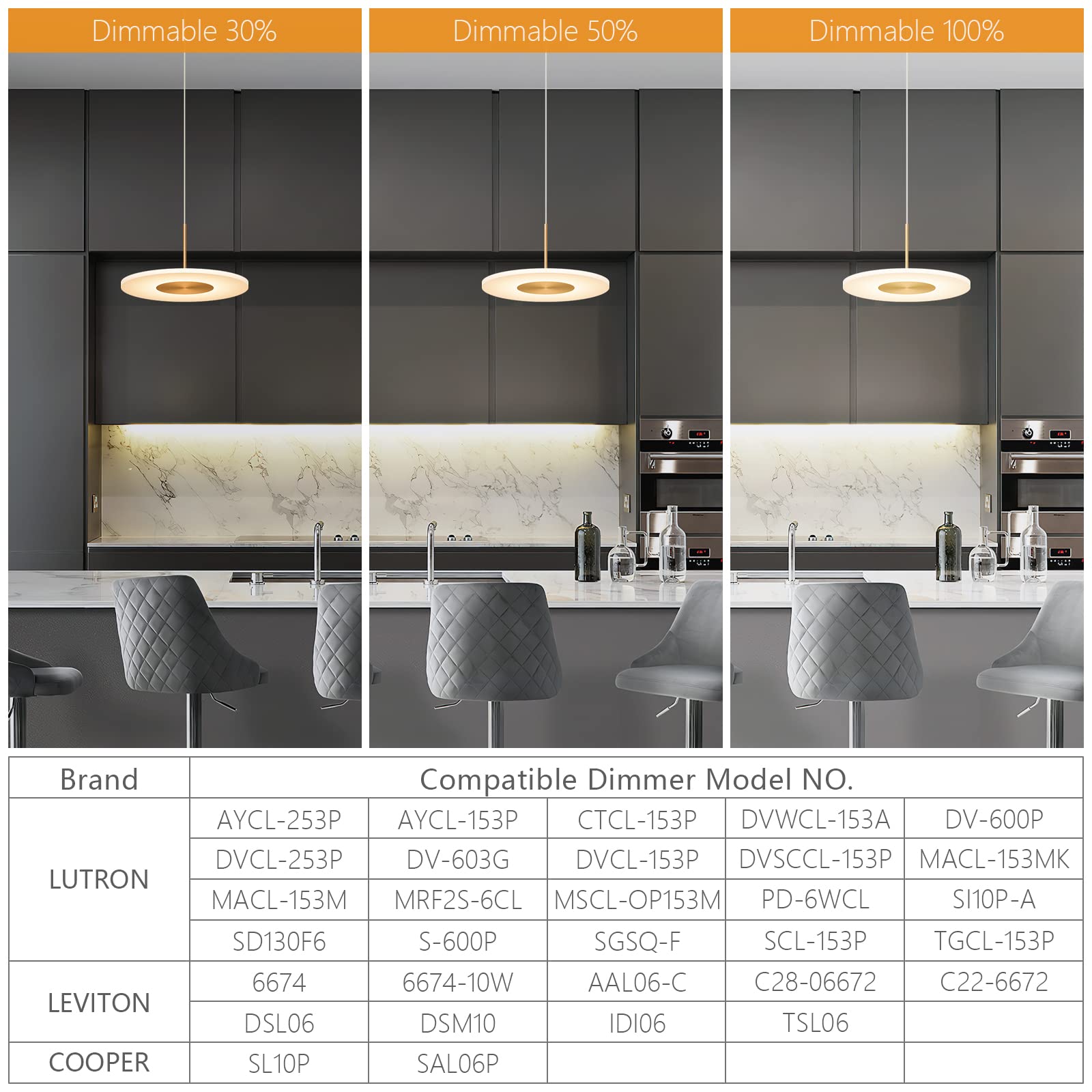 Modern Gold Plated LED Pendant Light Fixture - 3000K Warm White Dimmable Ceiling Light for Kitchen Island, Bedroom, Dining Room & Hallway (2-Pack) | Elegant Mini Hanging Lighting for Home & Office Decor