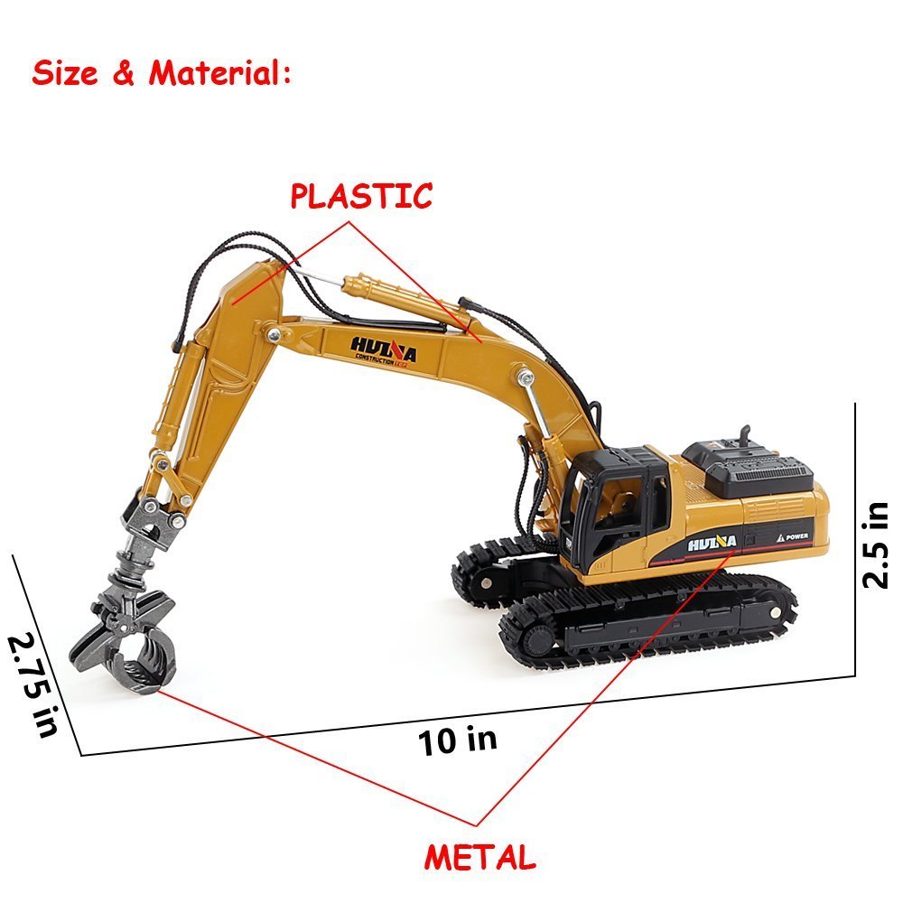 Gemini & Genius 1/50 Scale Heavy Metal Construction Vehicle Toy - Timber Grab Excavator Alloy Model for Wood/Building Material Handling | Kids Gift, Engineering Toy Collection & Home Decoration | Perfect for Playtime, STEM Learning & Construction-Themed Room Decor