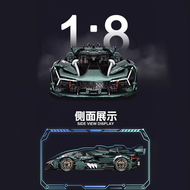 3466pcs LERU 10711 Lamborghini Supercar Series 1:8 Scale Model - Electroplated Limited Edition Collectible for Display & Gifts | Perfect for Car Enthusiasts, Home Decor & Office Showcase