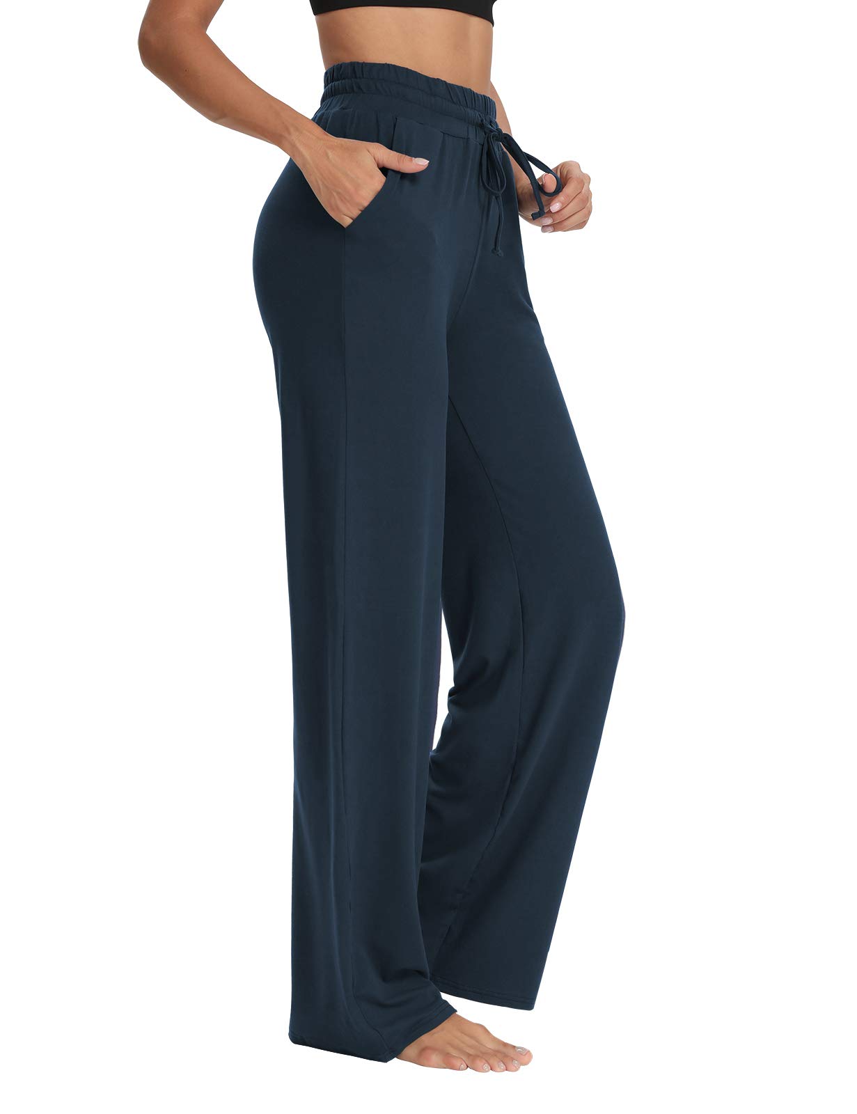 Sarin Mathews Women's Wide Leg Yoga Sweatpants - Comfy Lounge Pajama Pants with Drawstring & Pockets for Workout, Jogging and Relaxation at Home | Perfect for Yoga, Pilates, Gym and Casual Wear