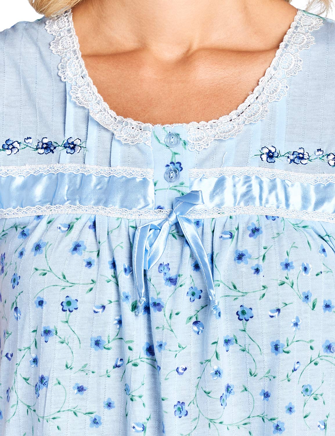 Women's Floral Short Sleeve Nightgown - Soft Casual Sleepwear for Comfortable Nights | Perfect for Summer Bedtime & Lounge Wear